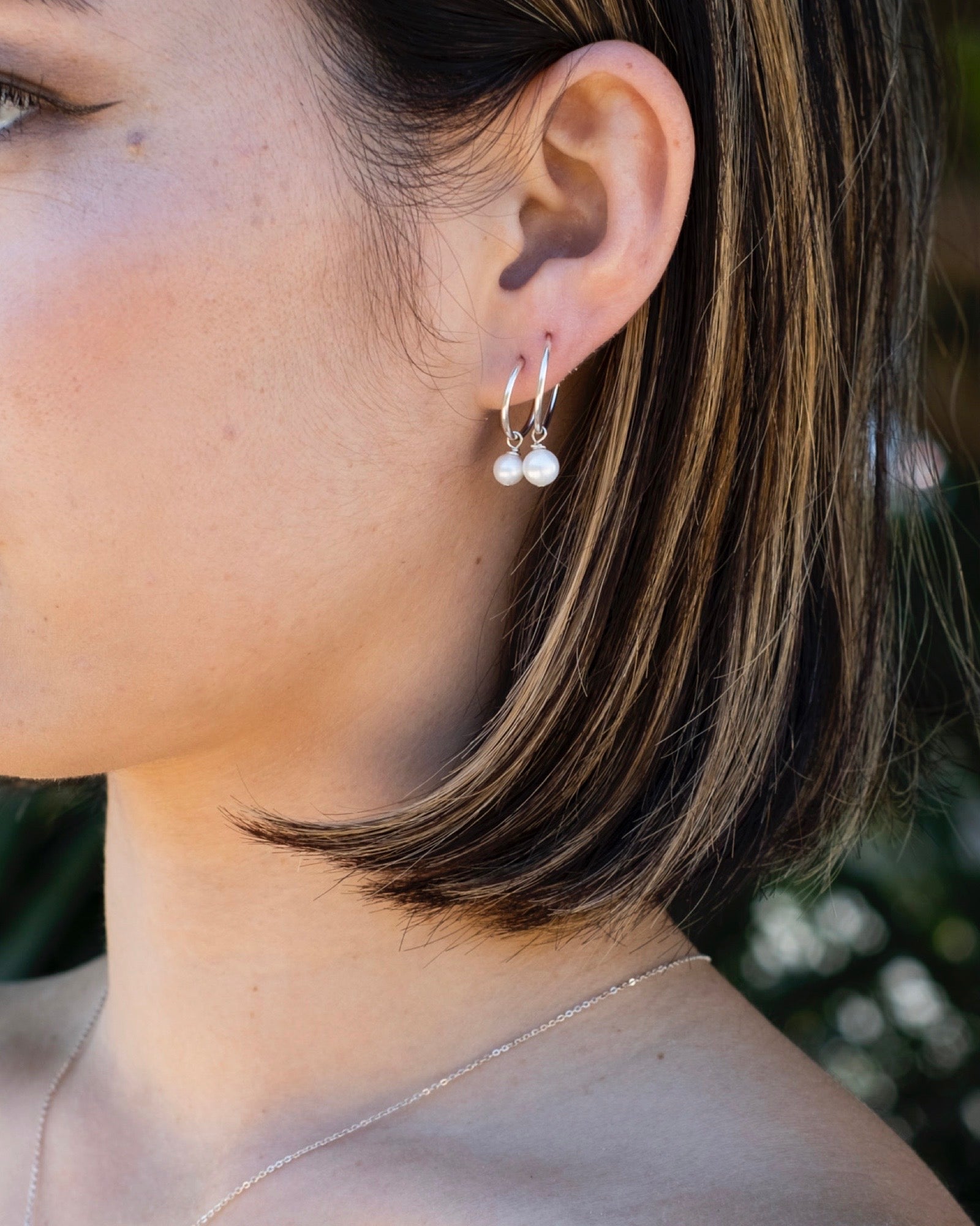 Pearl Infinity Hoops (14mm) ERIJEWELRY