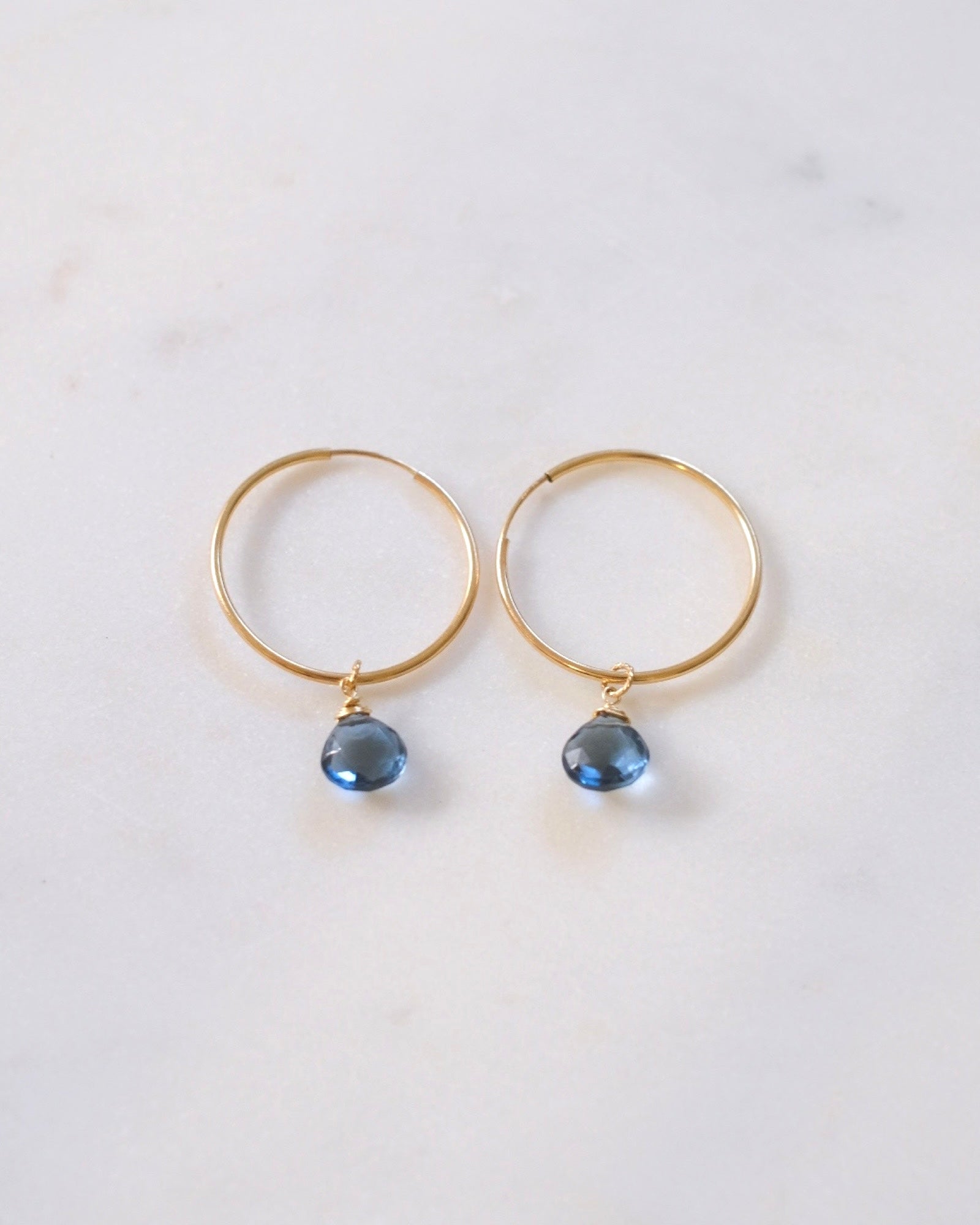London Blue Topaz Hoop Earrings ERIJEWELRY