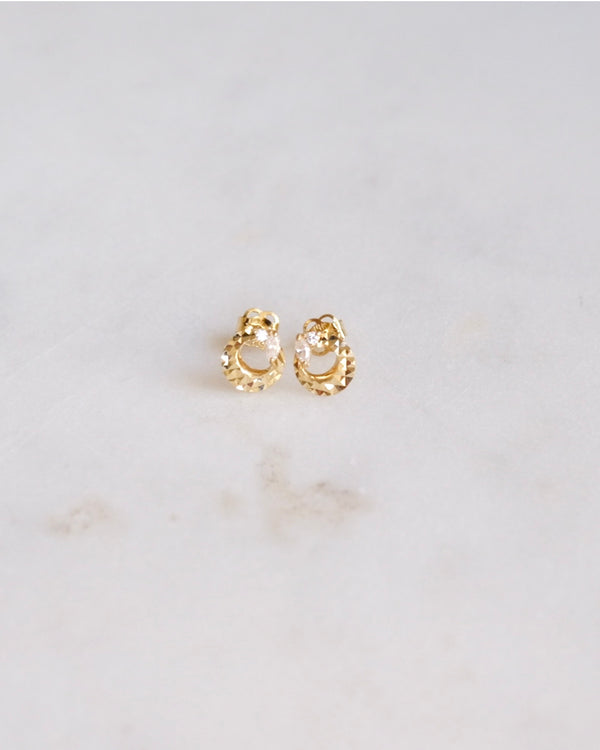 14K Marquise Crescent stud earrings