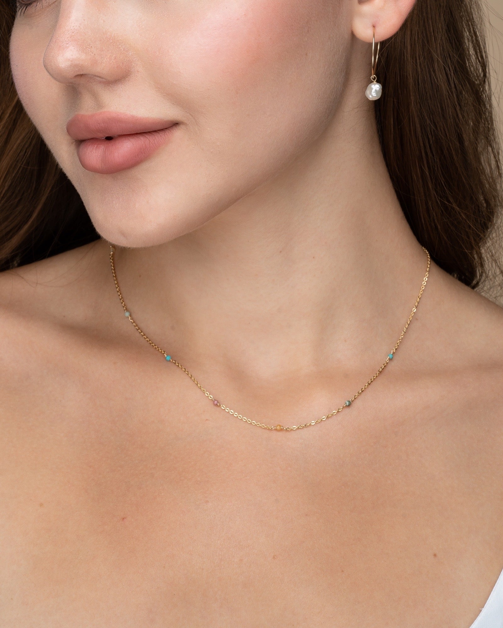 Pastel beaded Necklace ERIJEWELRY