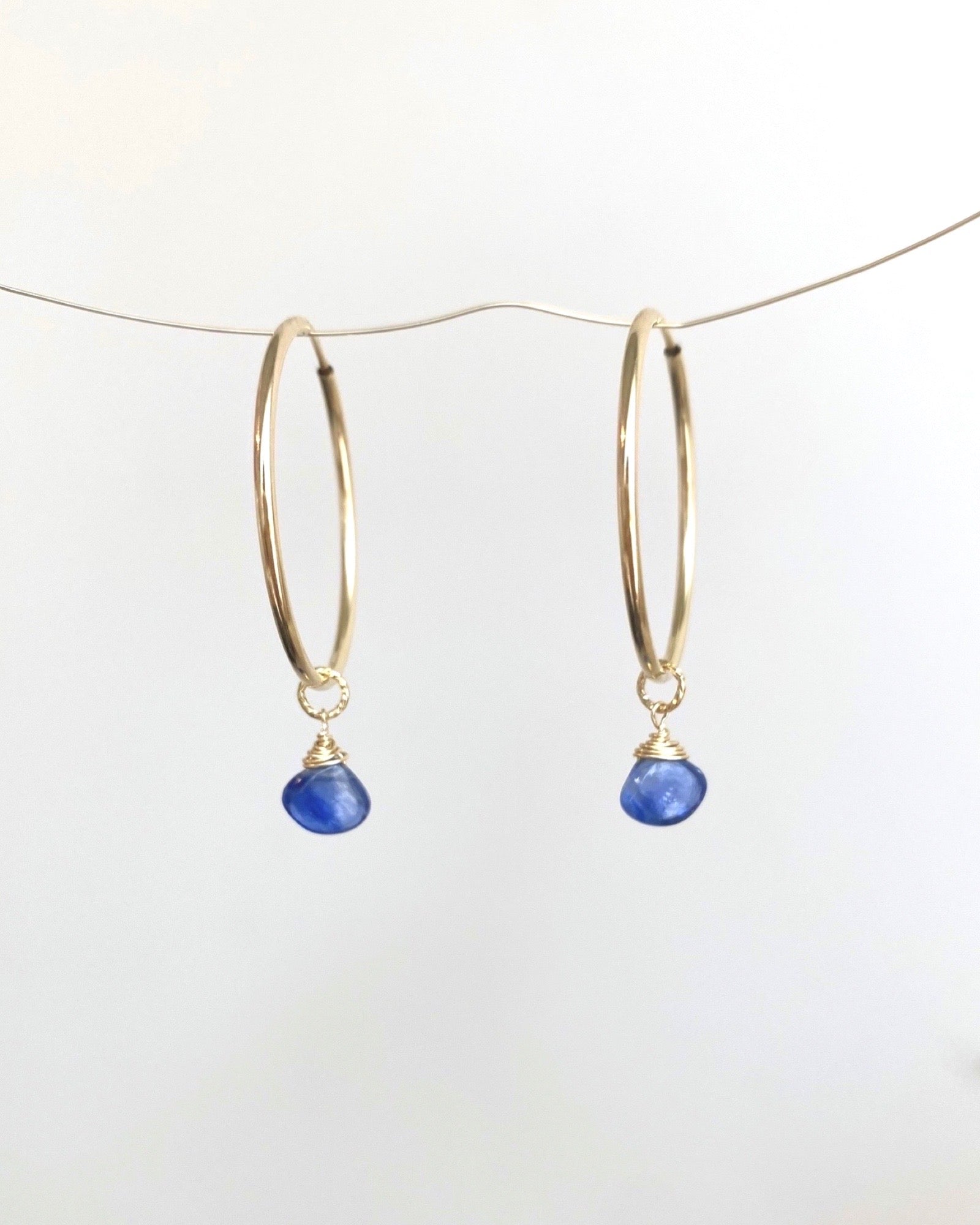 Kyanite infinity hoop earrings ERIJEWELRY