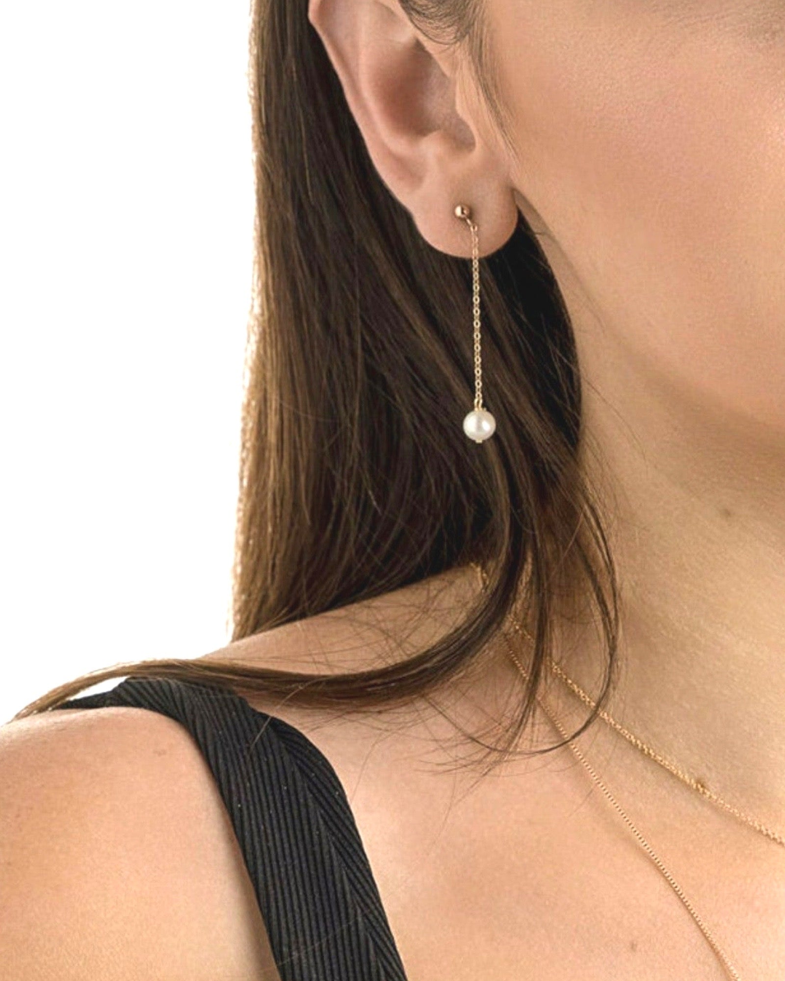 Pearl Drop Stud Earrings ERIJEWELRY