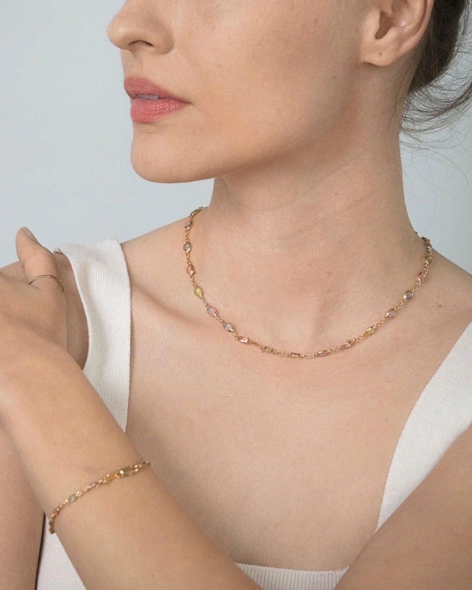 Margaret colourful Gold Necklace ERIJEWELRY