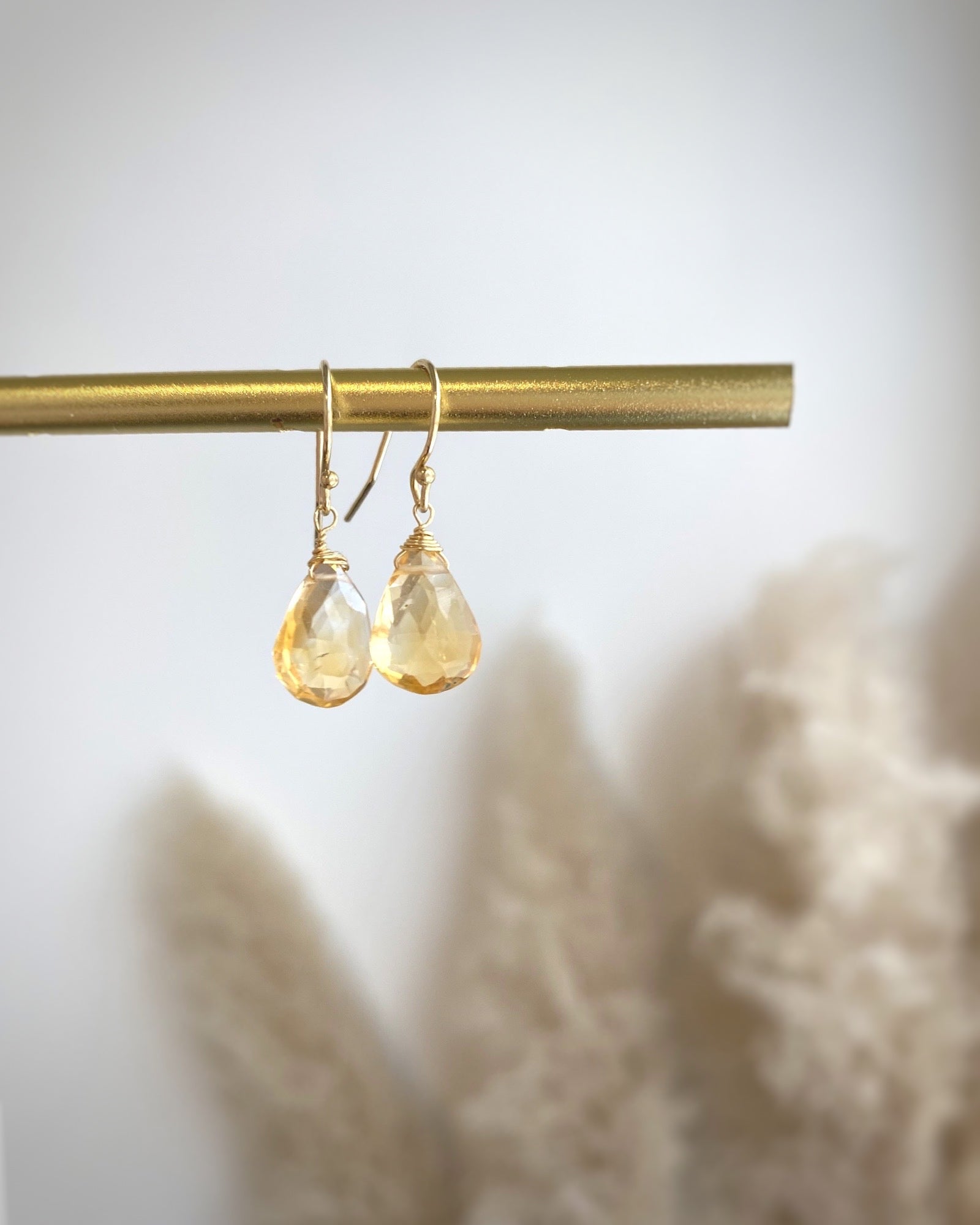 Citrine Simple Earrings ERIJEWELRY