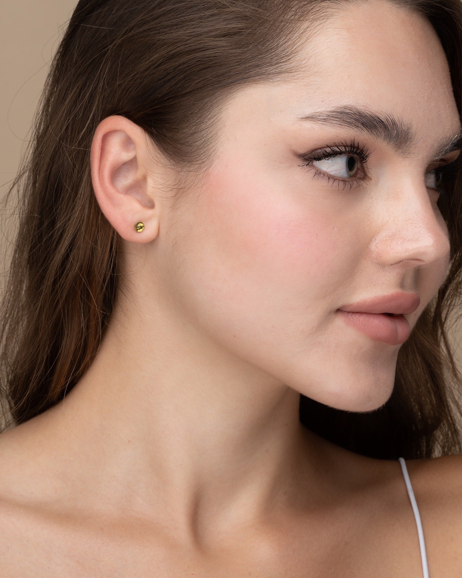 Peridot Round Stud Earrings ERIJEWELRY