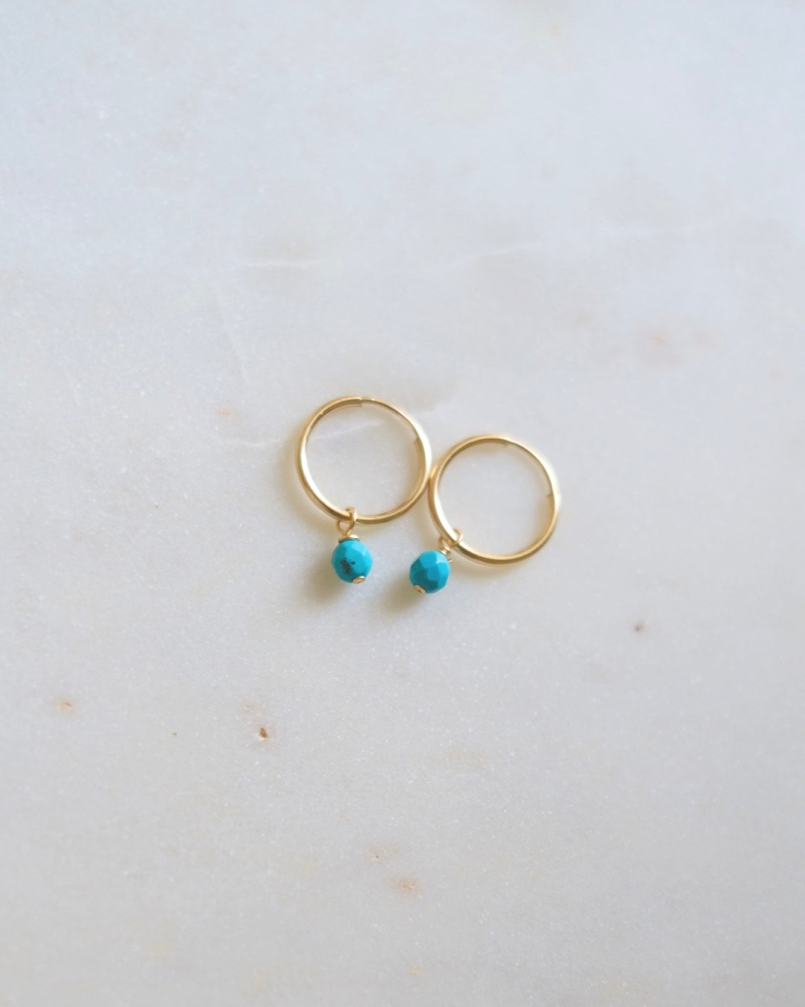 Petite Turquoise Infinity Hoops ERIJEWELRY