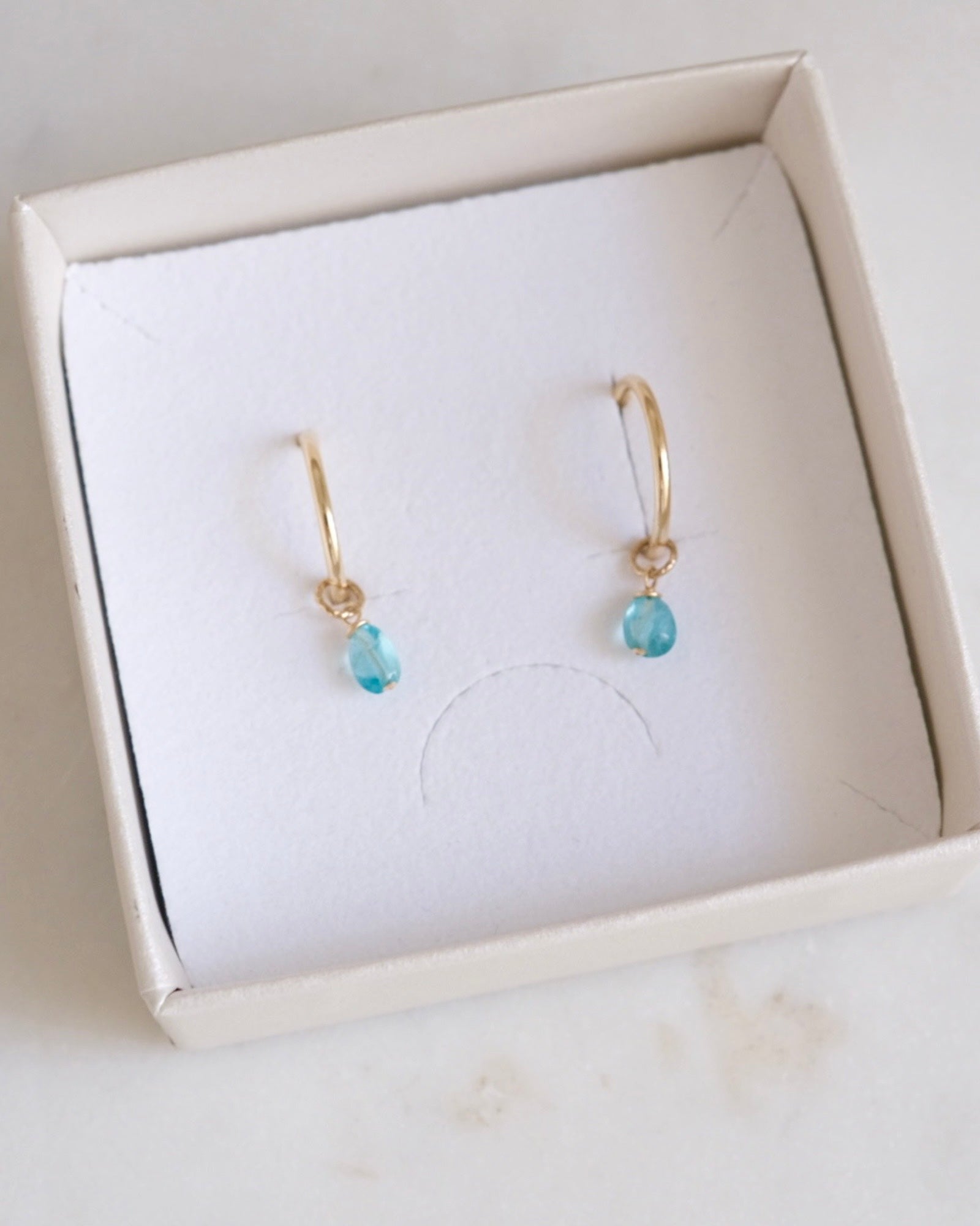 Blue Apatite Infinity Hoops ERIJEWELRY