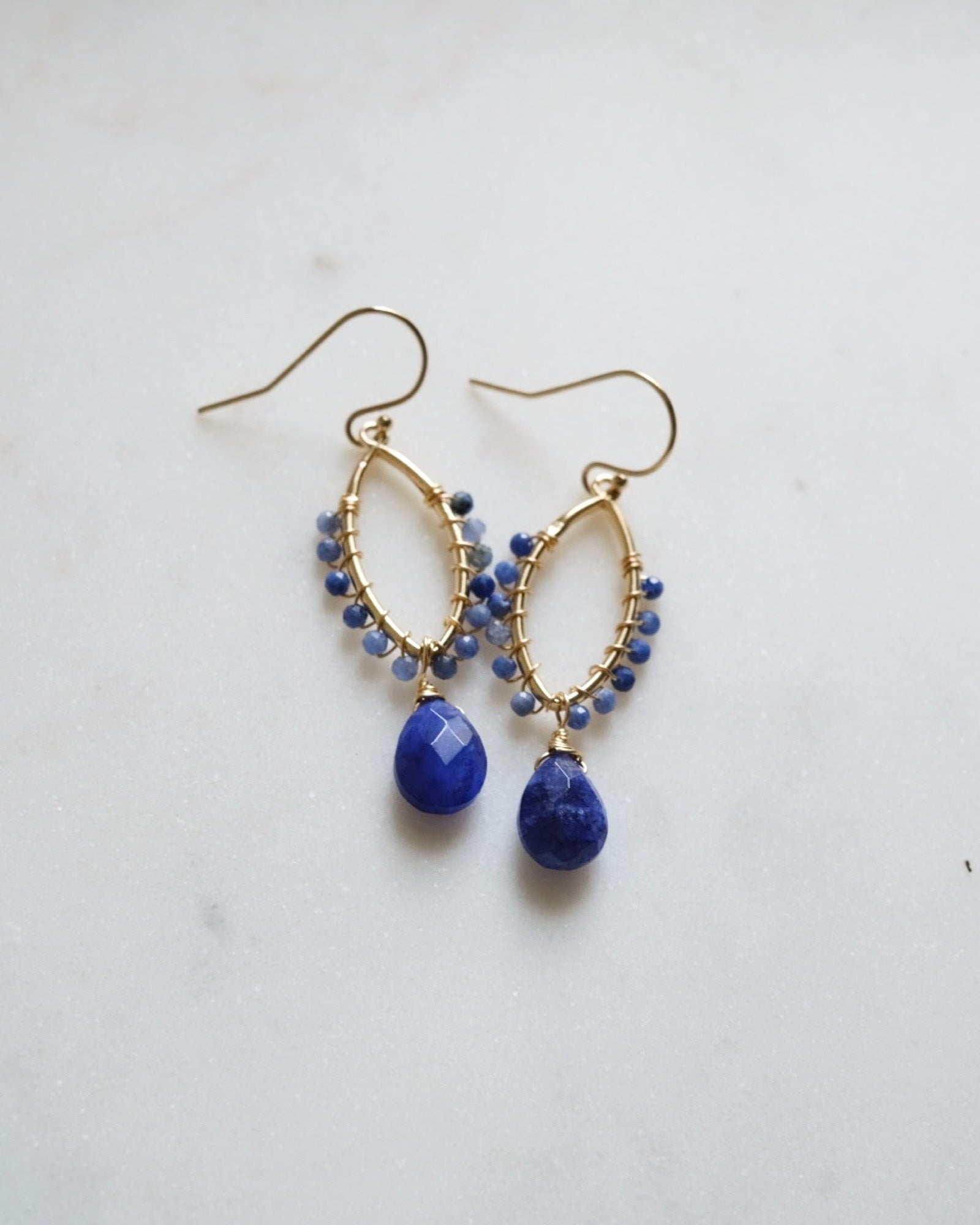 Blue sapphire ritual earrings ERIJEWELRY