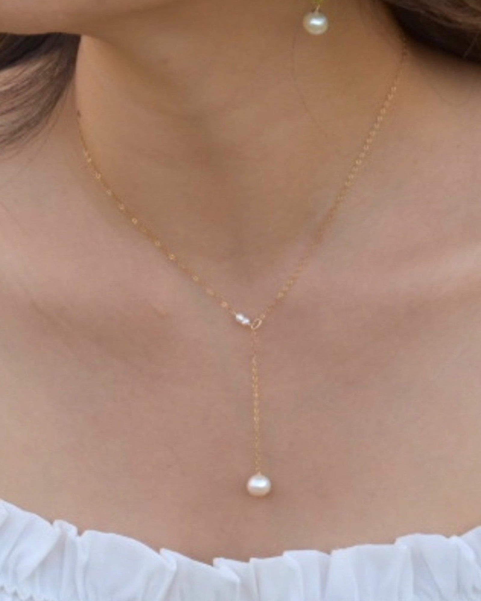 Pearl Y Necklace ERIJEWELRY