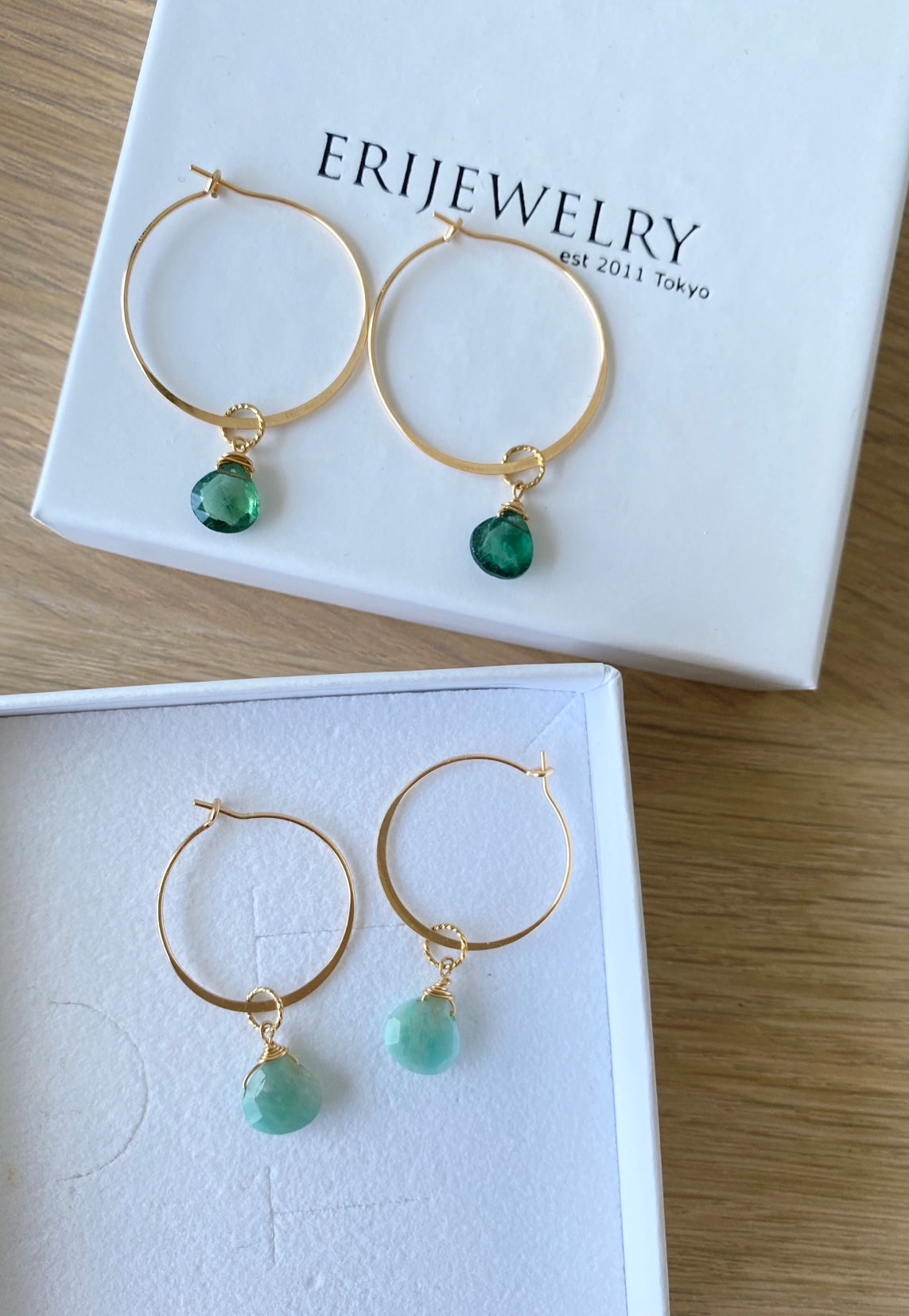 Your Own Gem Hoop Earrings ERIJEWELRY