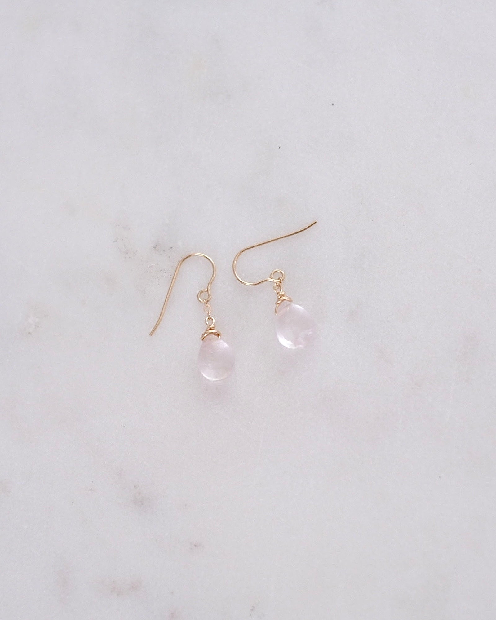 Rose quartz drop earrings ERIJEWELRY
