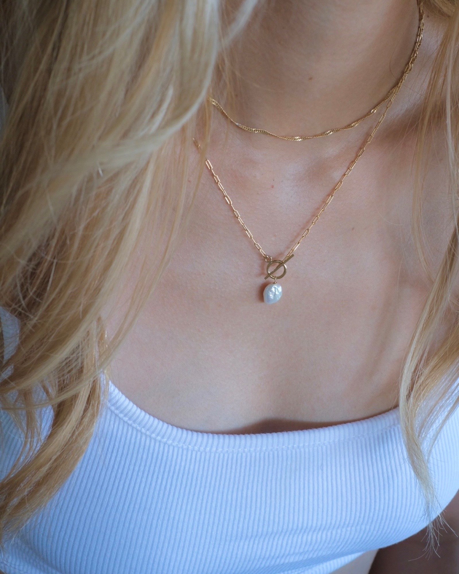 Keshi Pearl lock necklace ERIJEWELRY