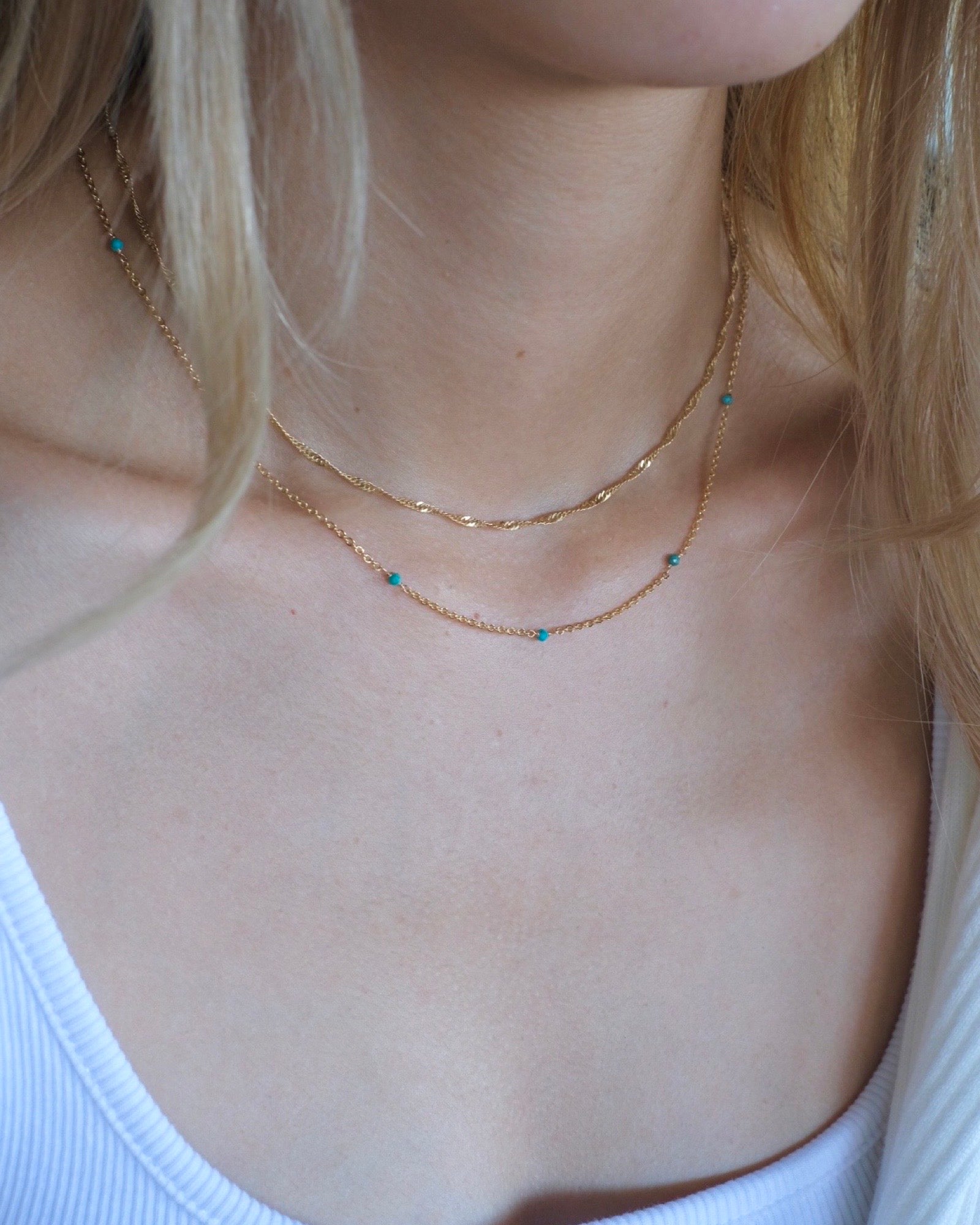 Turquoise beaded necklace ERIJEWELRY