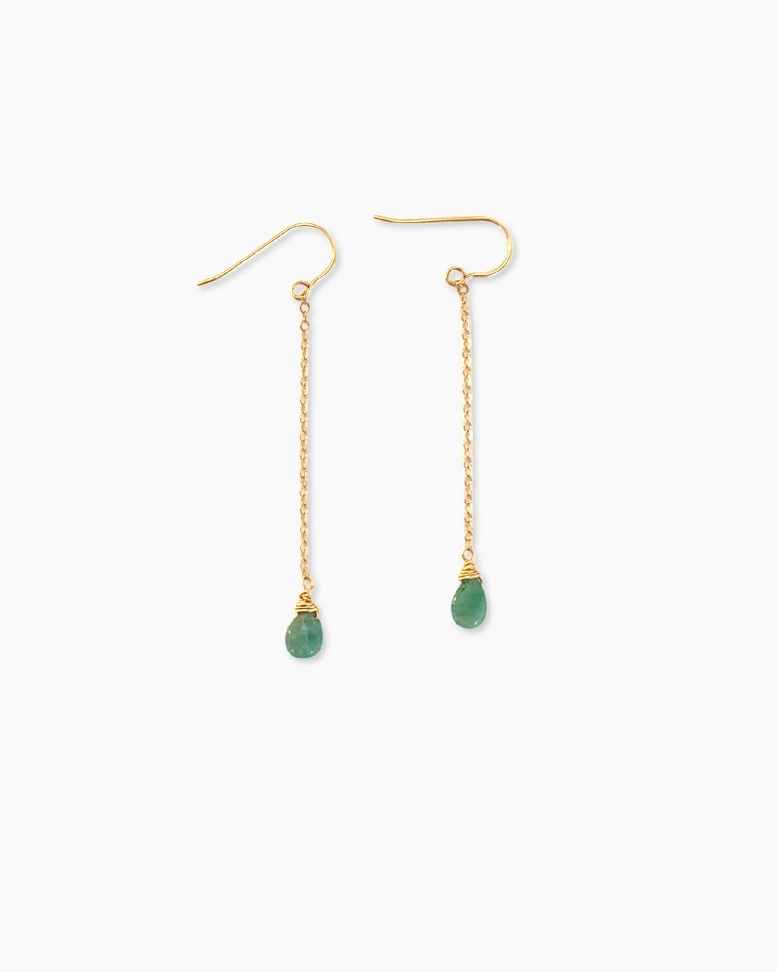 Mini Emerald Drop Earrings ERIJEWELRY
