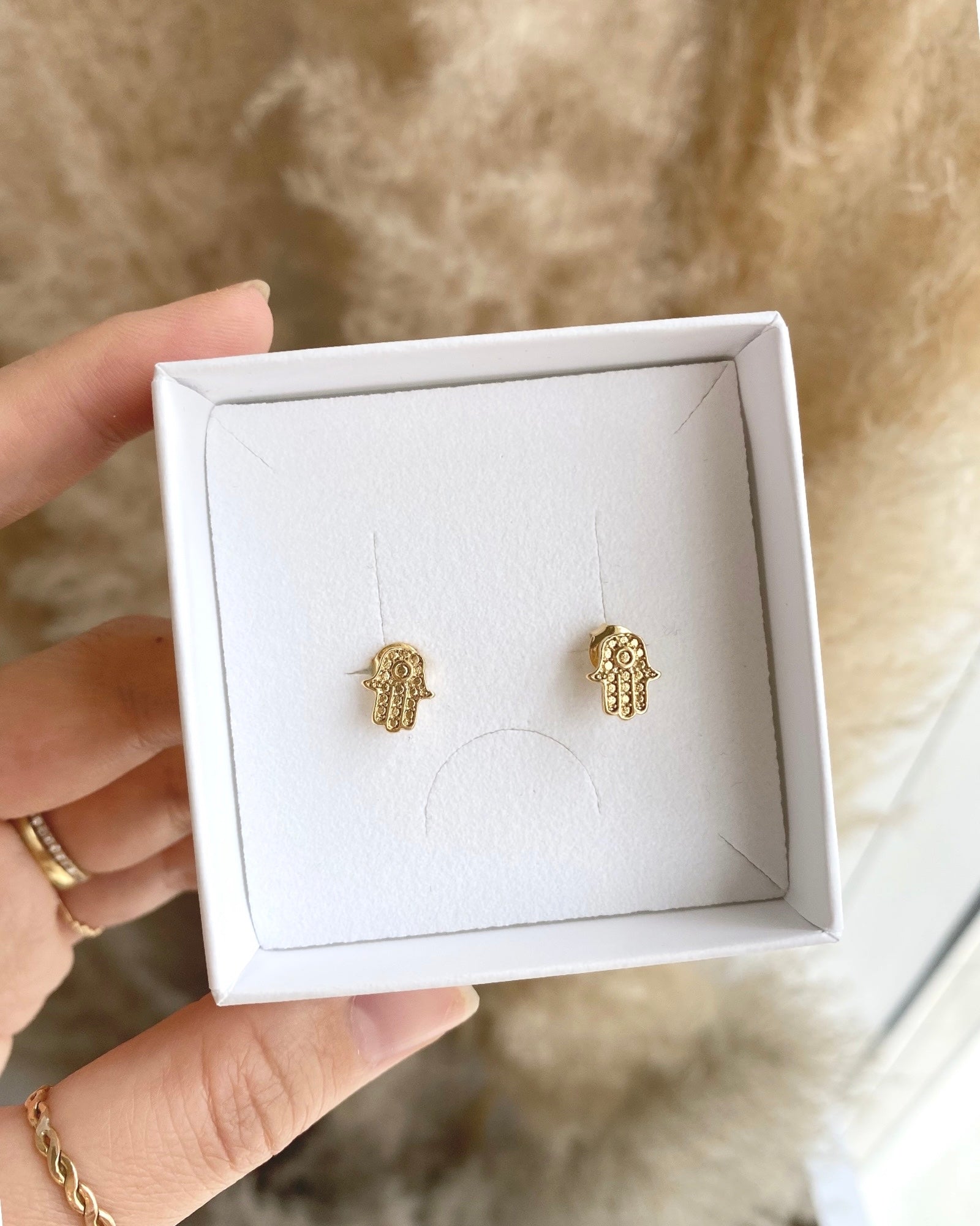 Hamsa stud earrings ERIJEWELRY