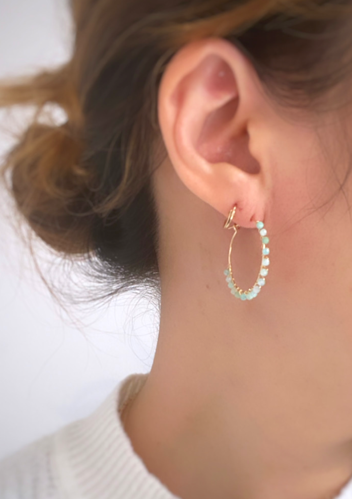Multi Gem Hoop Earrings ERIJEWELRY