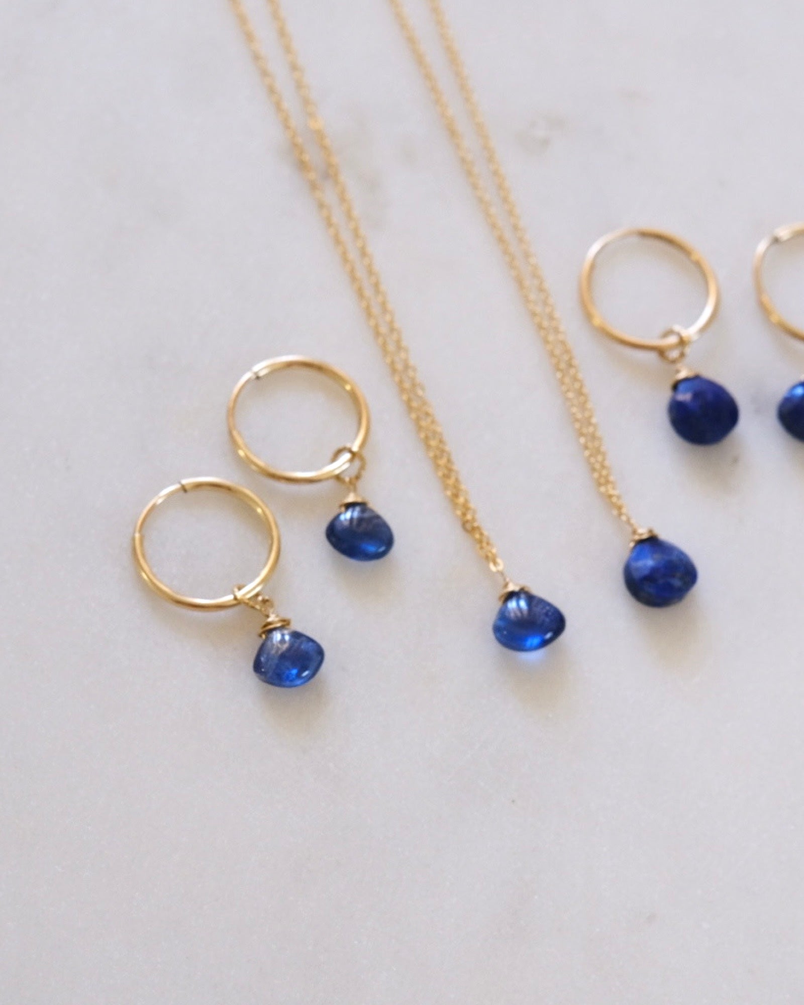 Kyanite small infinity hoops ERIJEWELRY