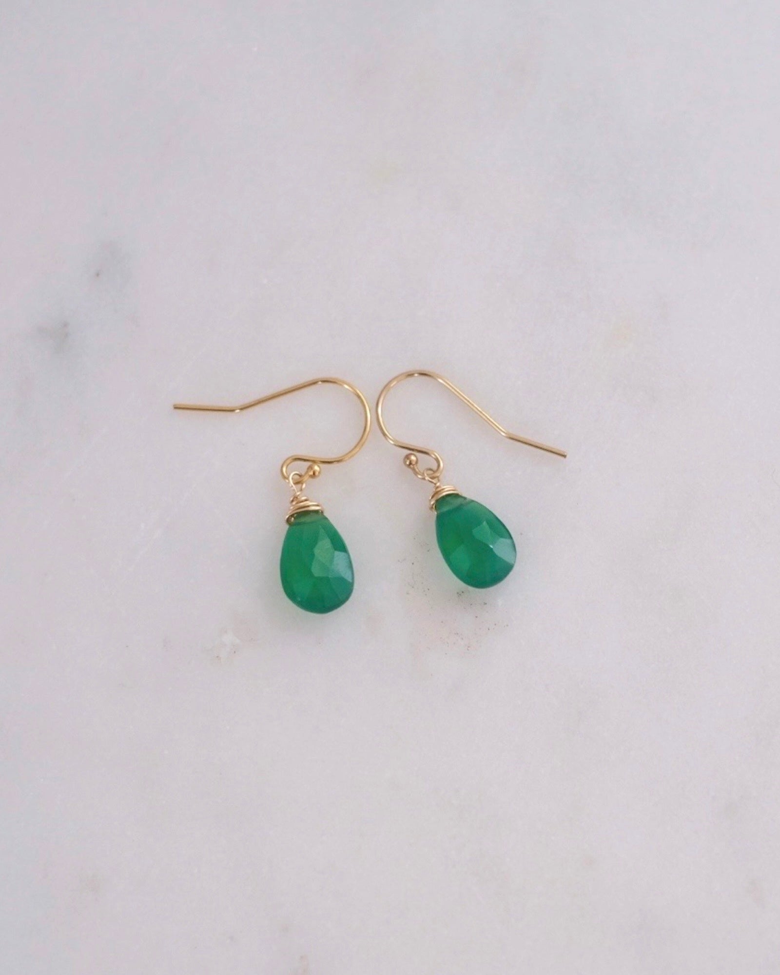 Green Onyx Simple Earrings ERIJEWELRY