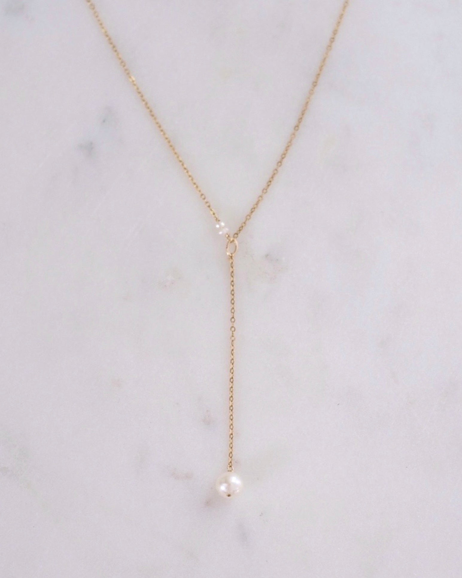 Pearl Y Necklace