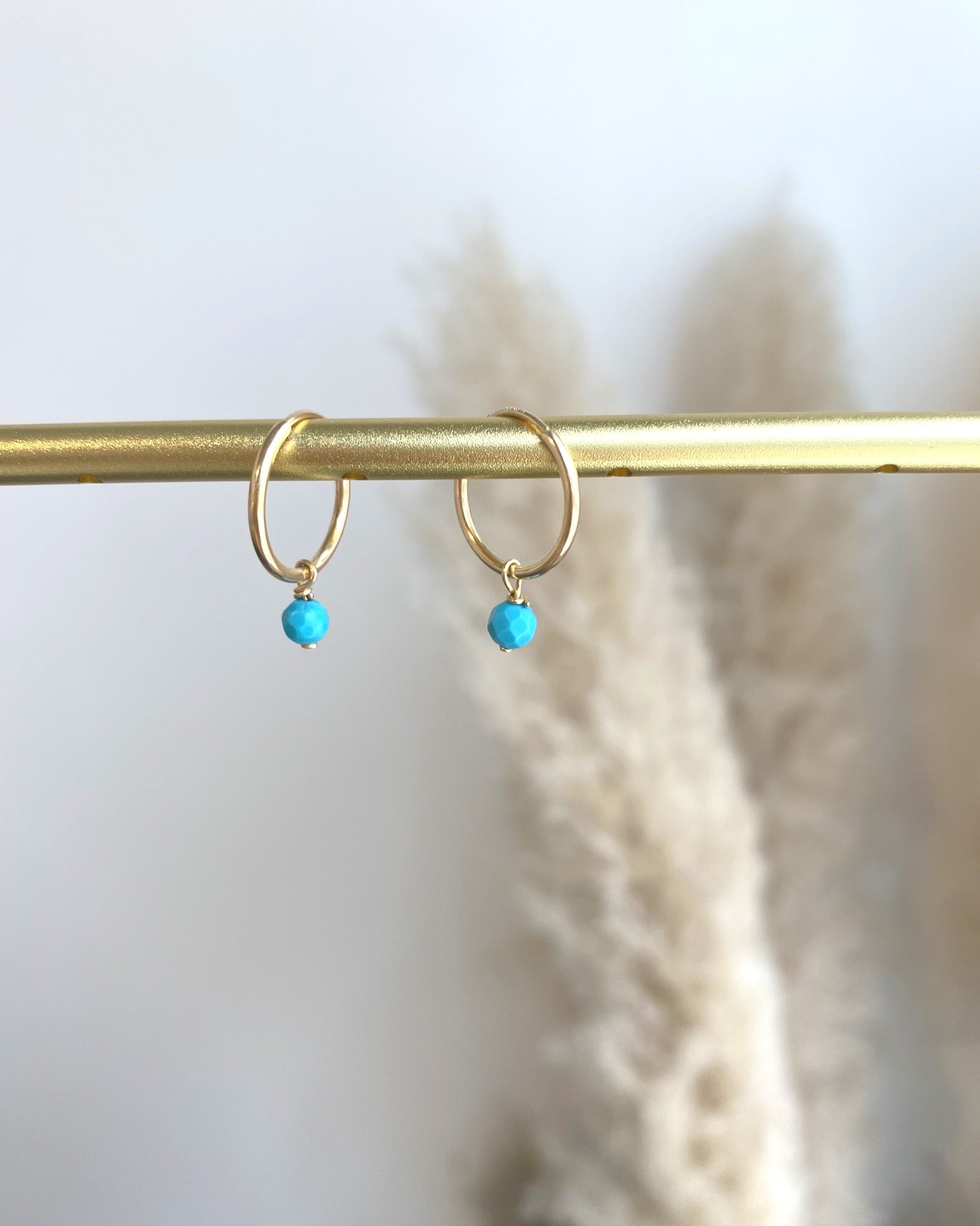 Petite Turquoise Infinity Hoops ERIJEWELRY