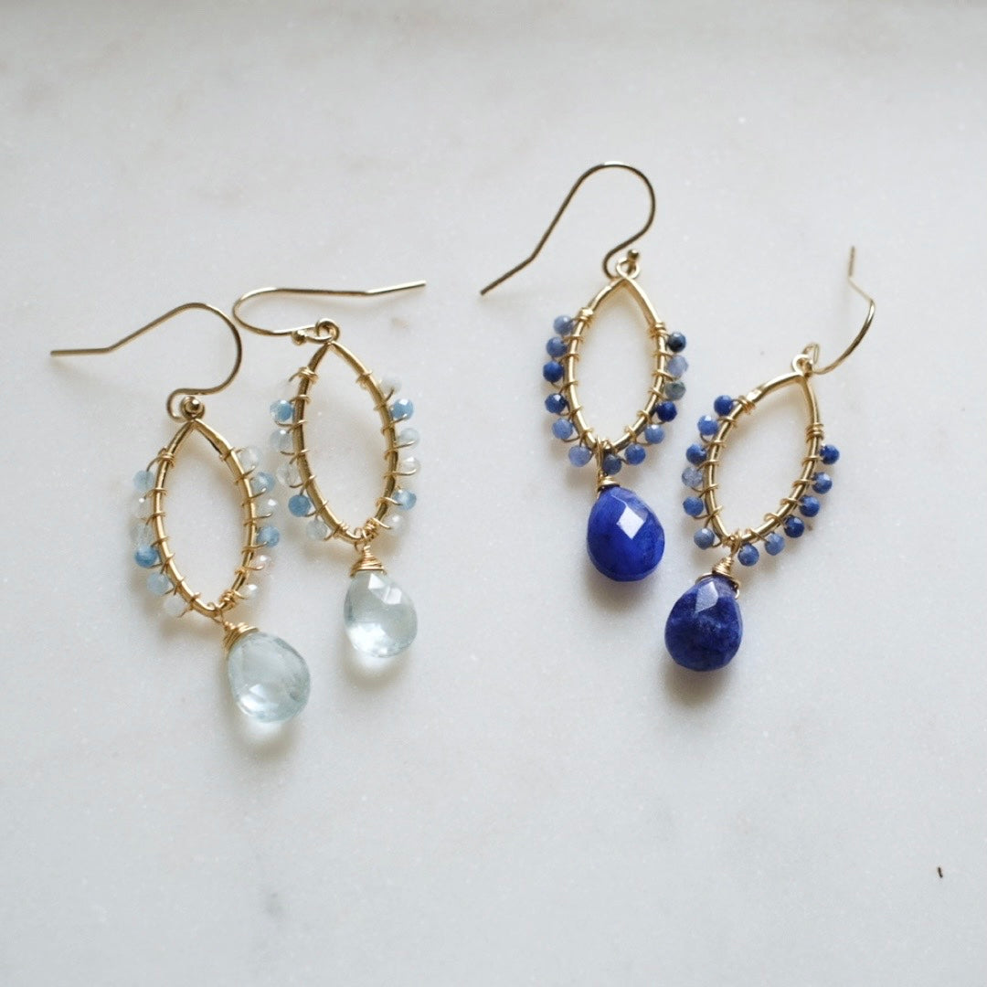 Blue sapphire ritual earrings ERIJEWELRY