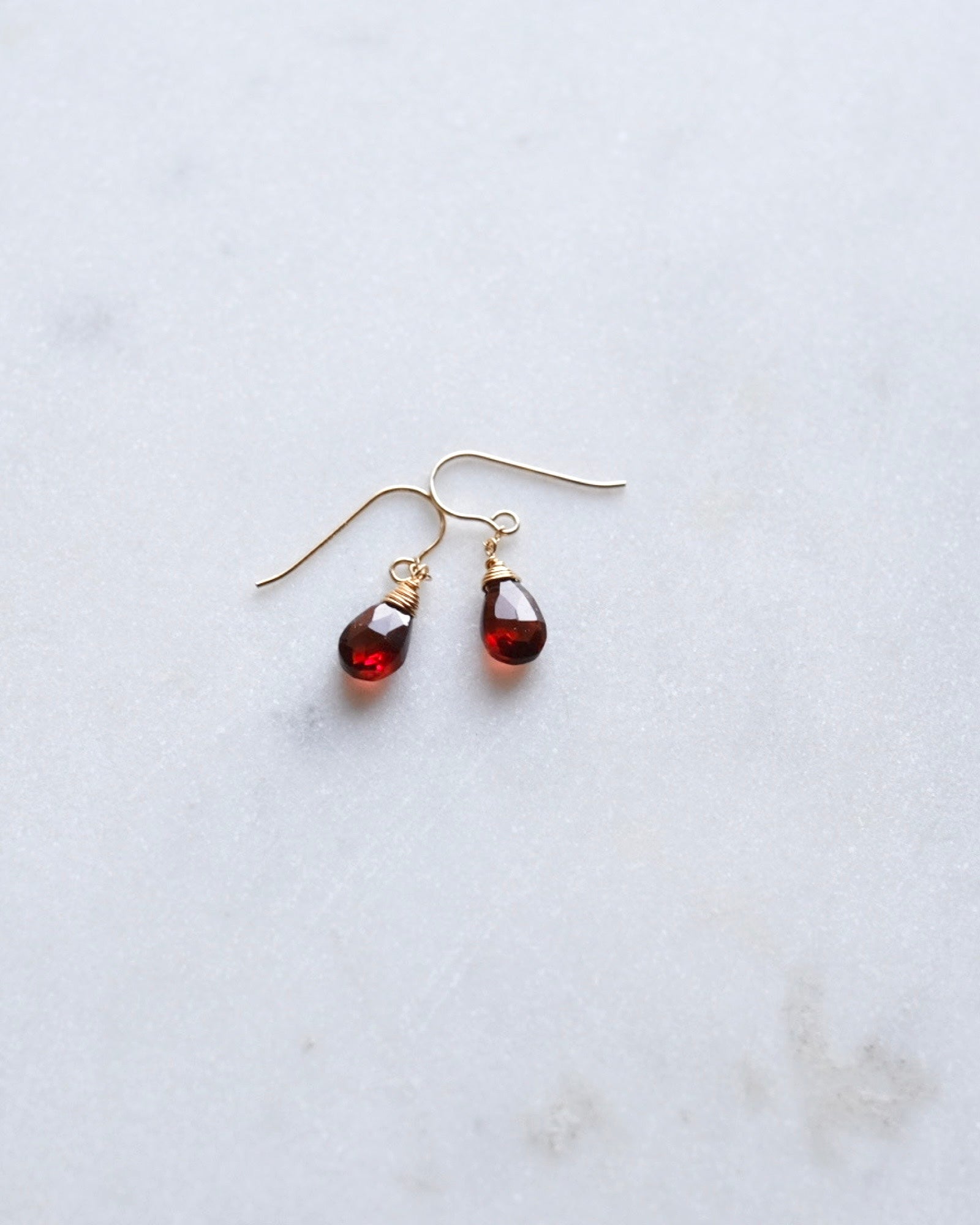 Garnet drop earrings ERIJEWELRY