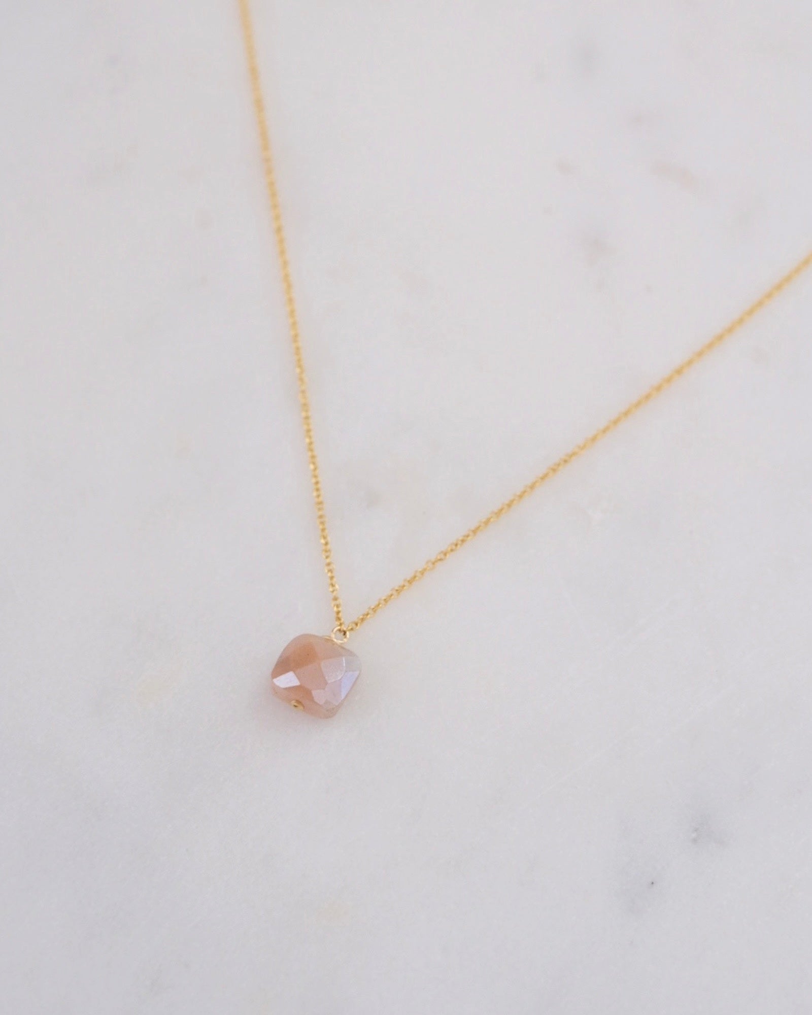 Chocolate Moonstone One Point Necklace ERIJEWELRY