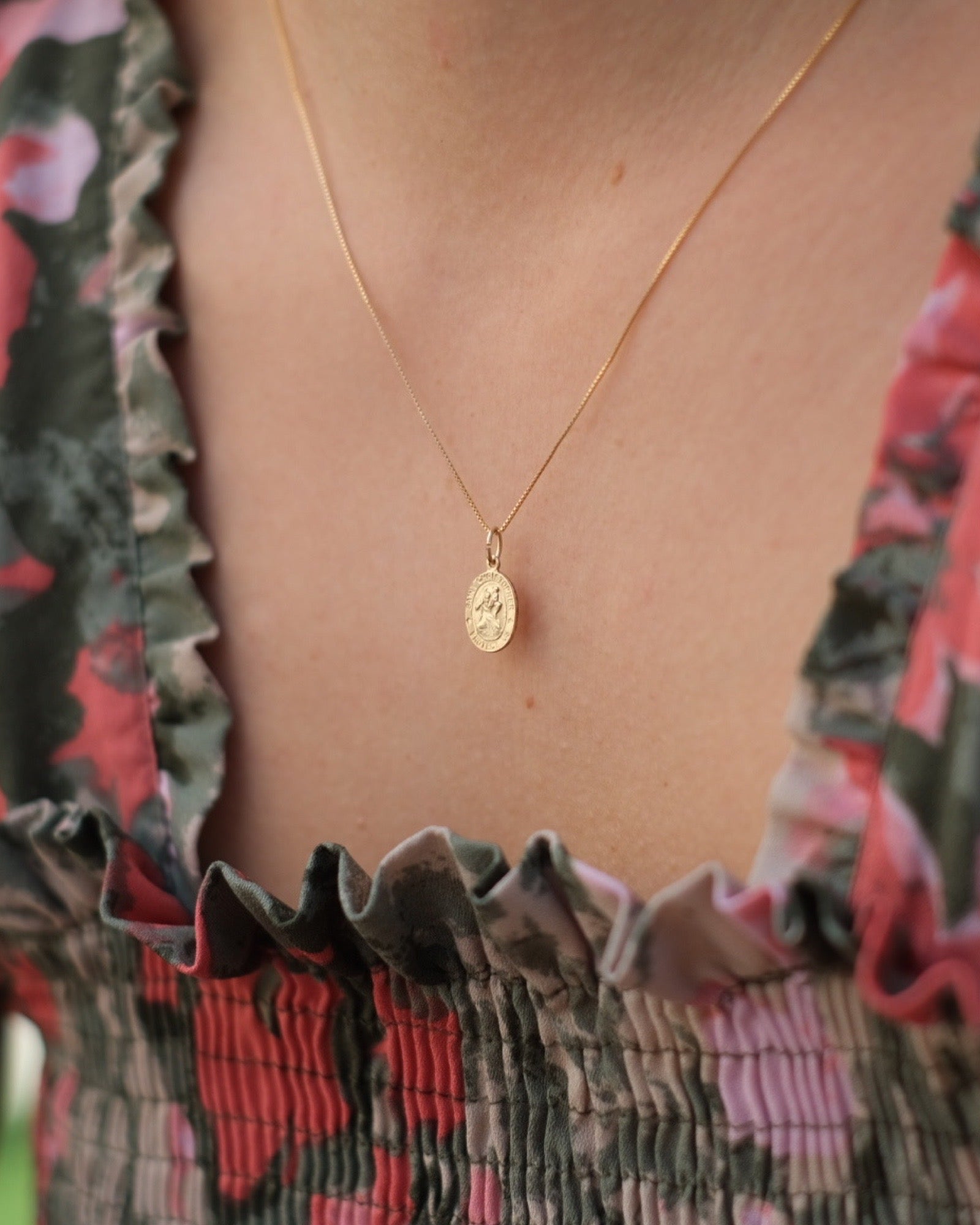 Mini St Christopher Medallion Necklace ERIJEWELRY
