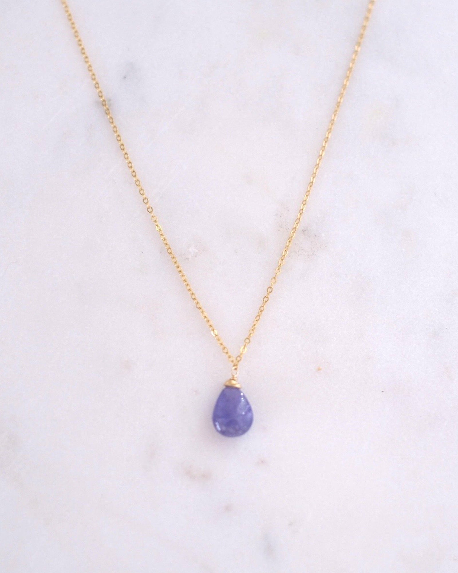 Tanzanite Drop Necklace ERIJEWELRY