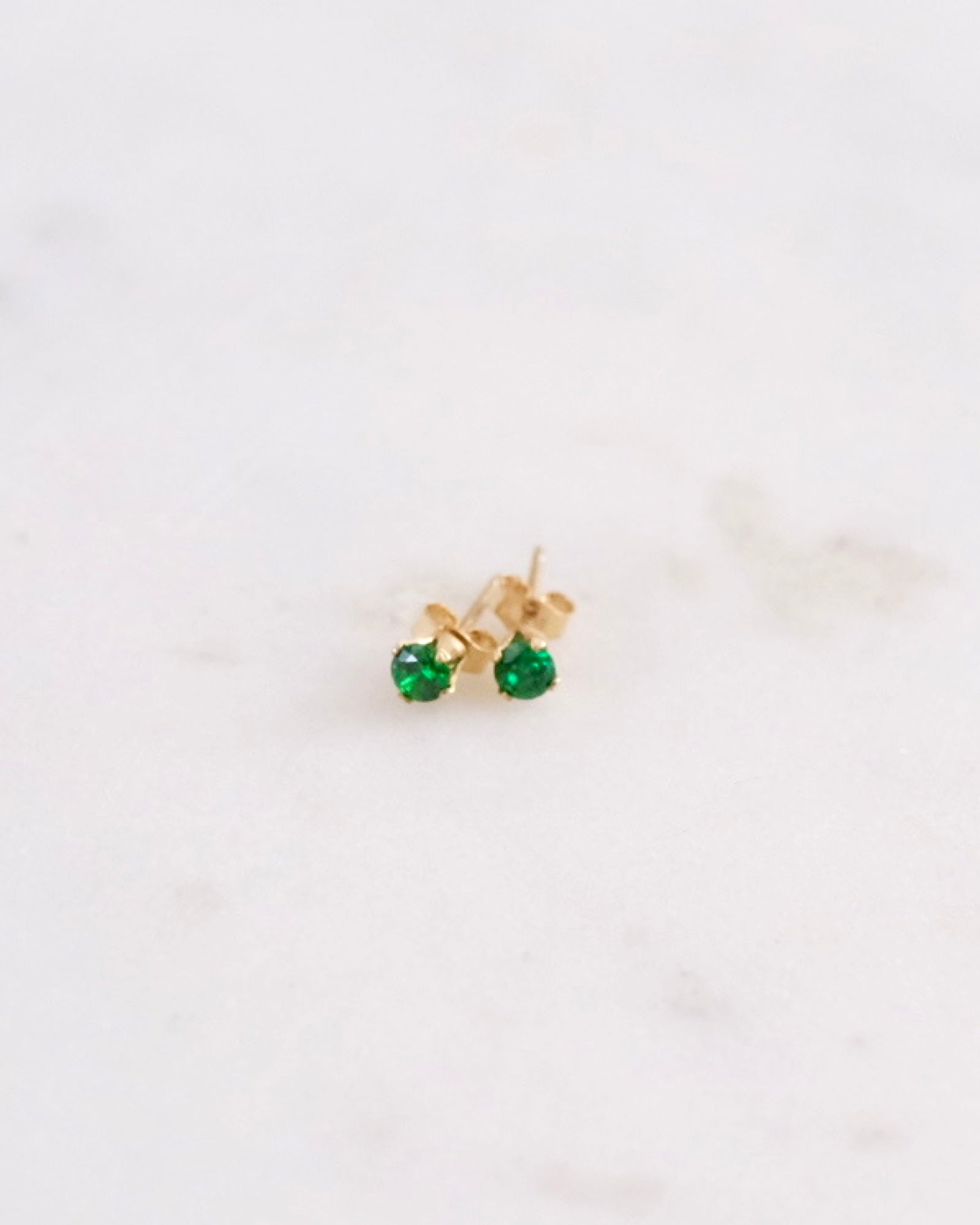 Petite Green stud Earrings ERIJEWELRY
