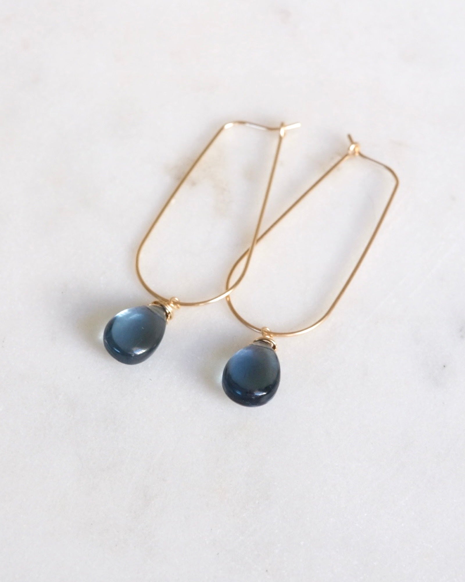 Blue Quartz U Hoops ERIJEWELRY