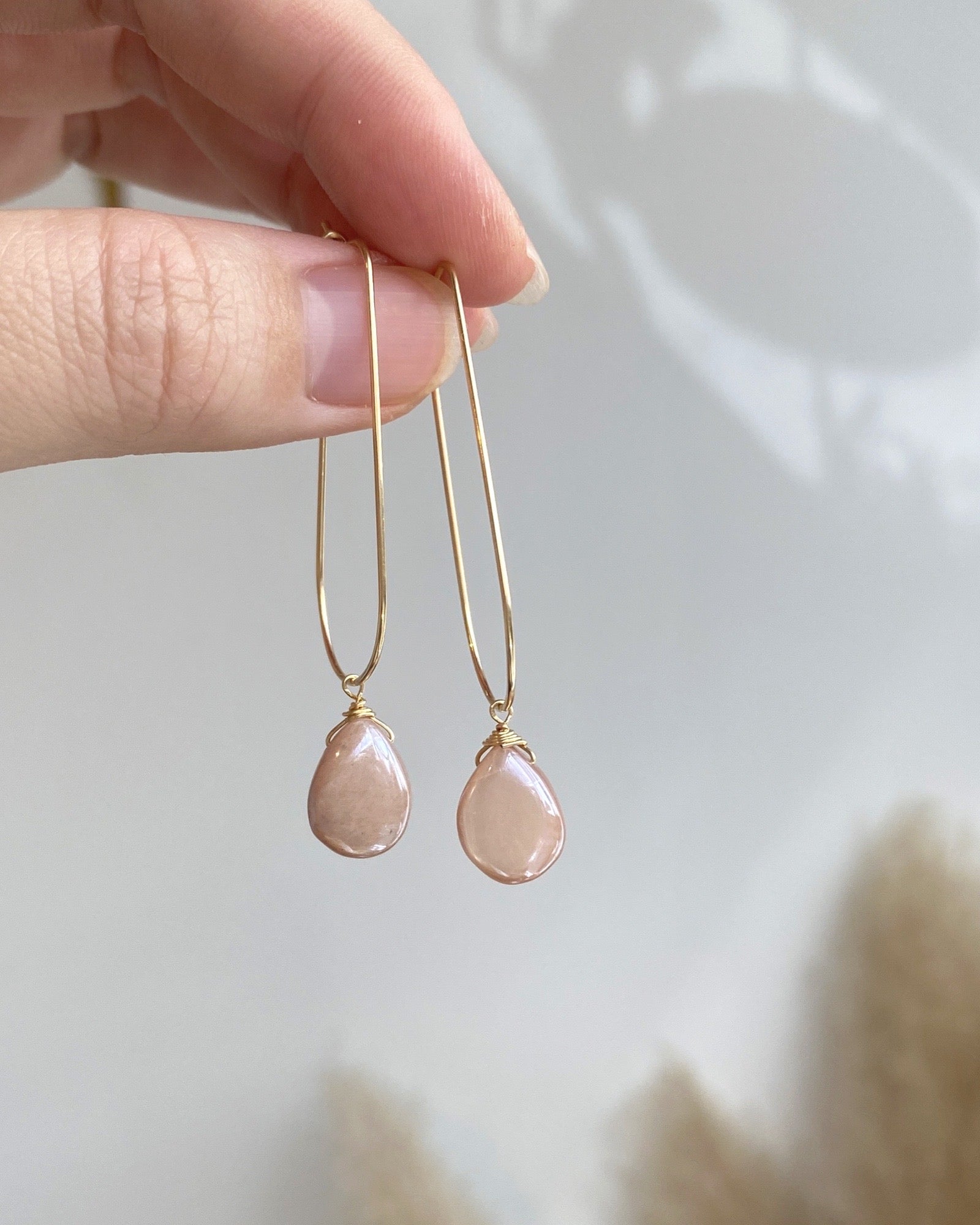 Chocolate Moonstone U Hoops ERIJEWELRY