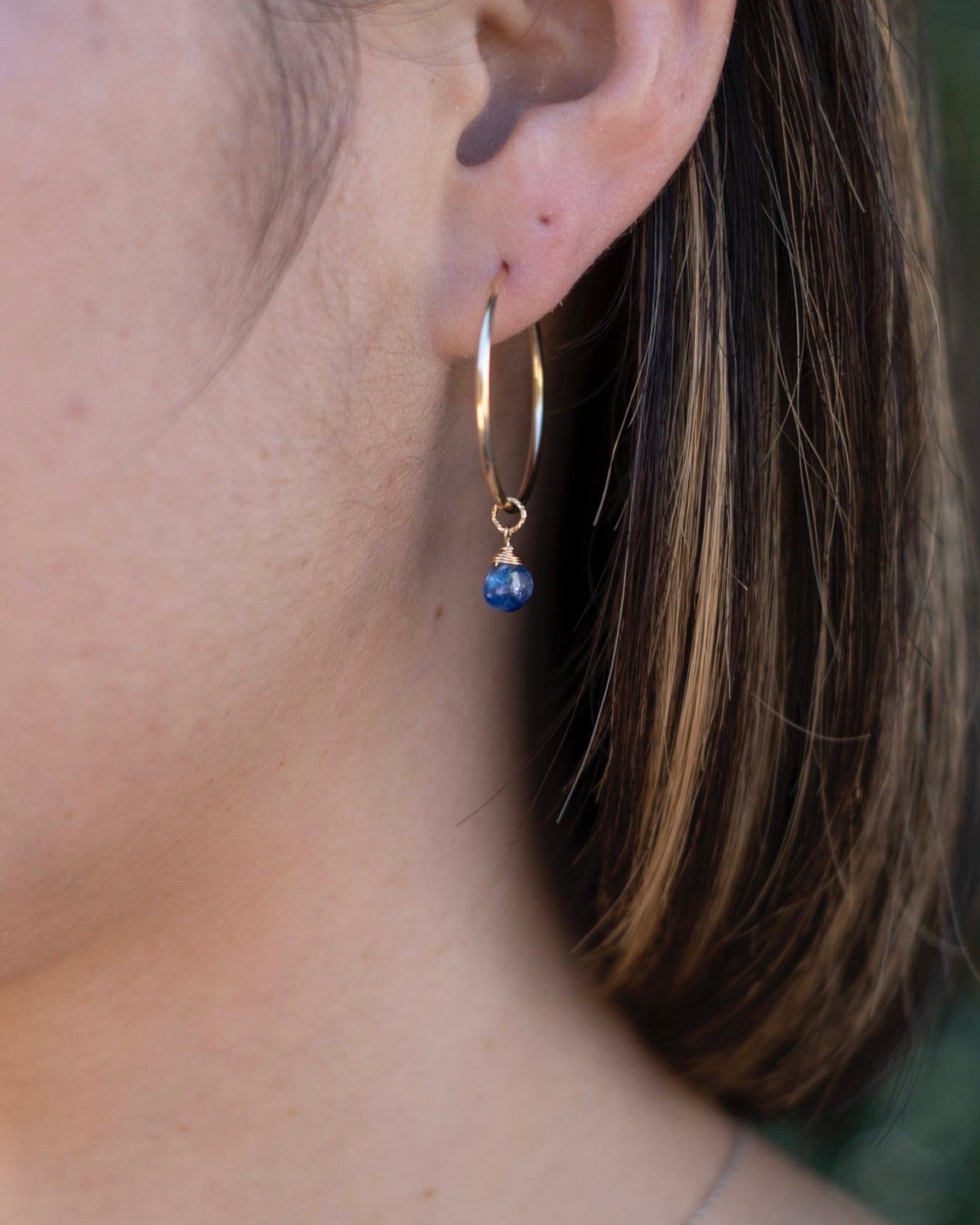Kyanite infinity hoop earrings ERIJEWELRY