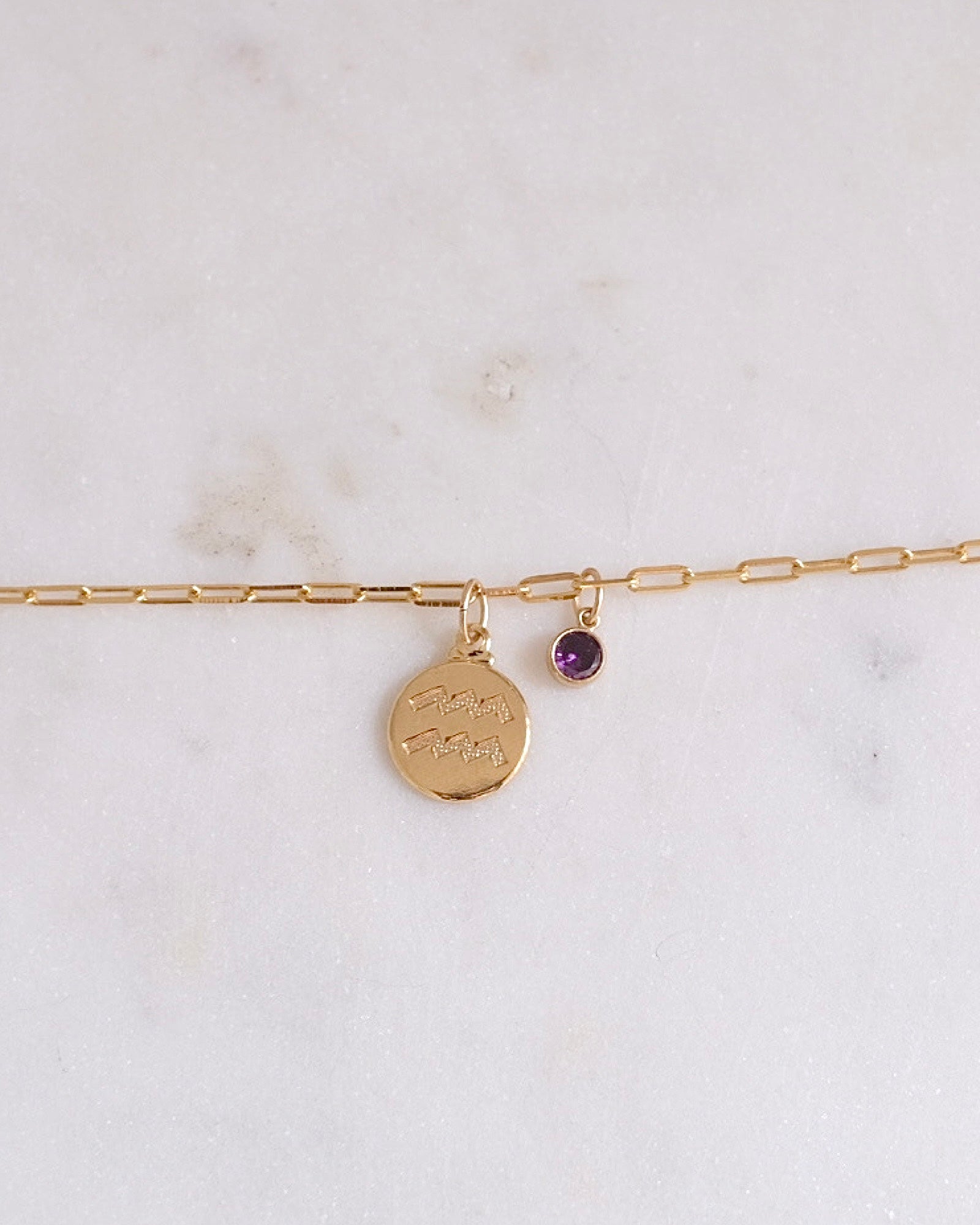Aquarius Zodiac Anklet ERIJEWELRY