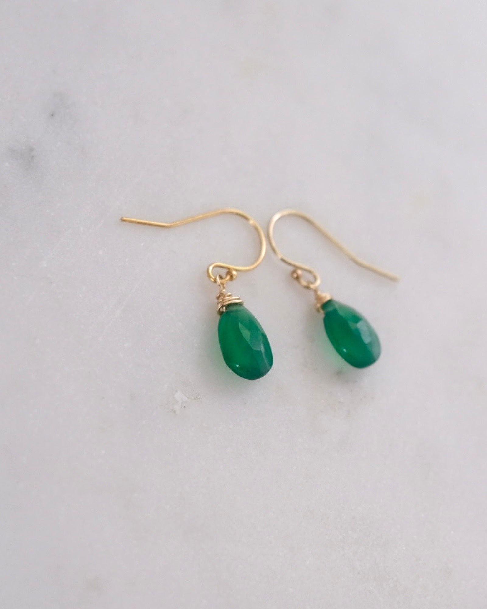 Green Onyx Simple Earrings ERIJEWELRY