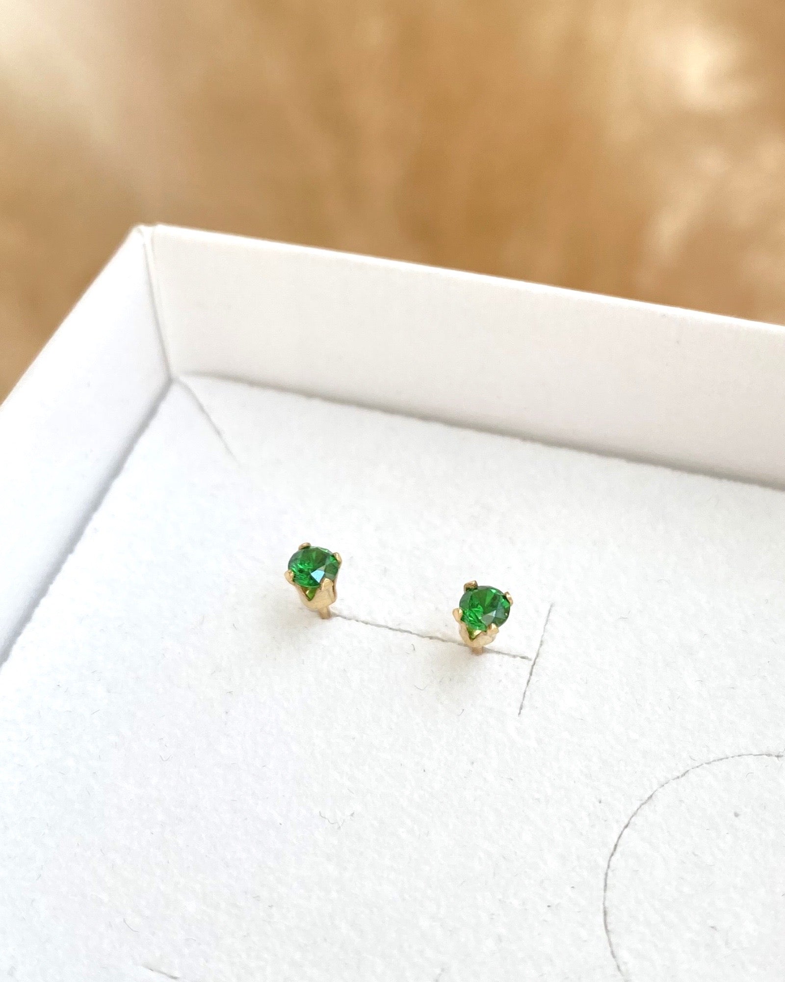 Petite Green stud Earrings ERIJEWELRY