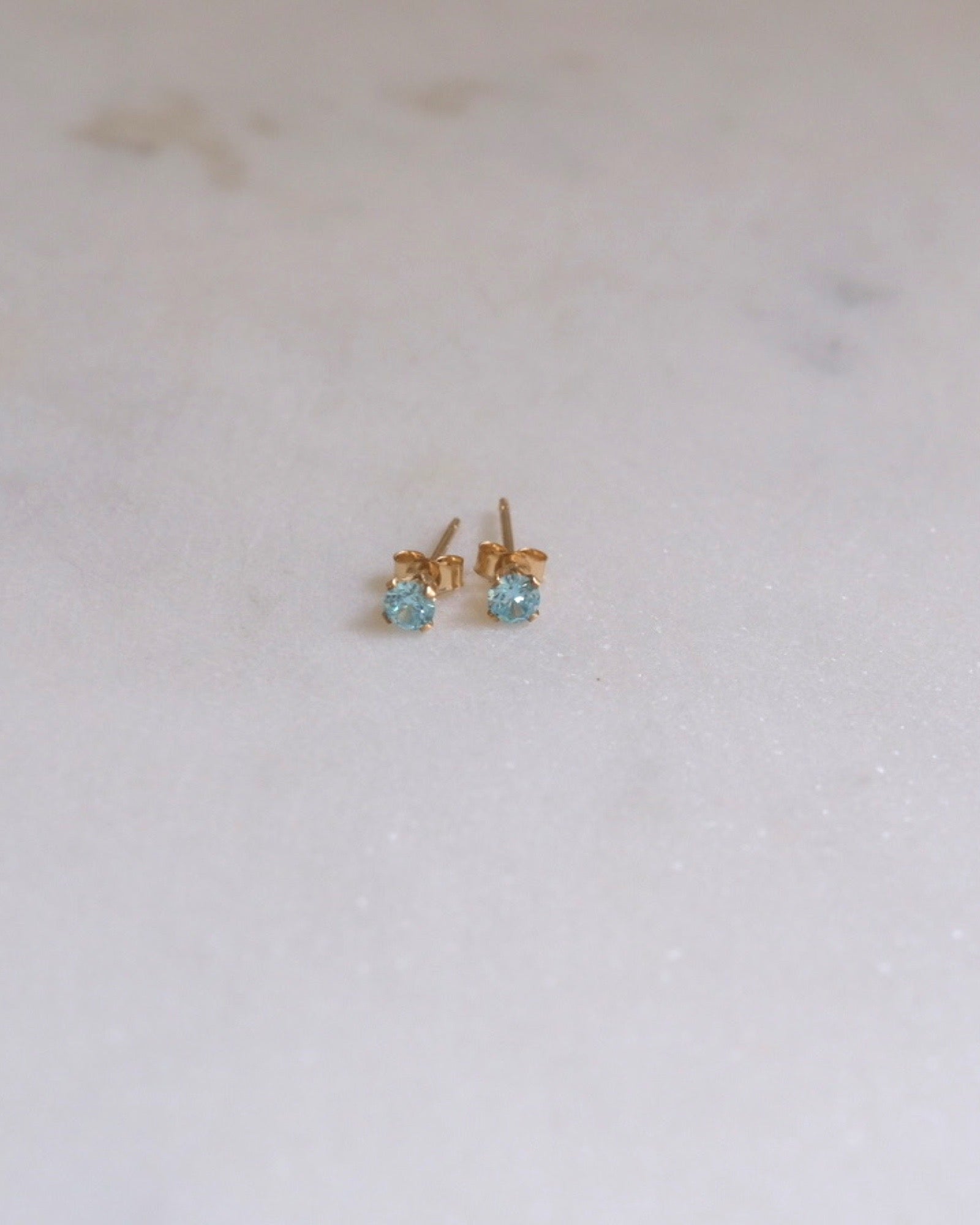 Petite Aquamarine Stud Earrings ERIJEWELRY