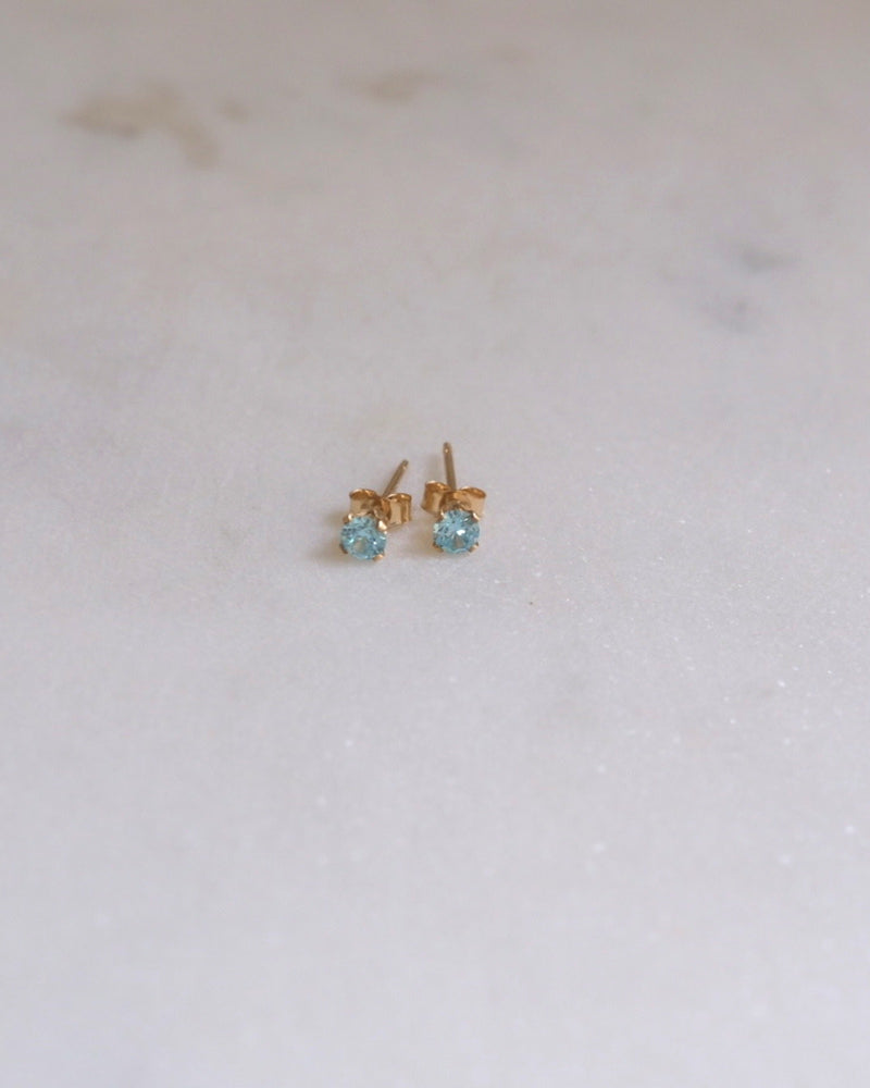 Petite Aquamarine Stud Earrings