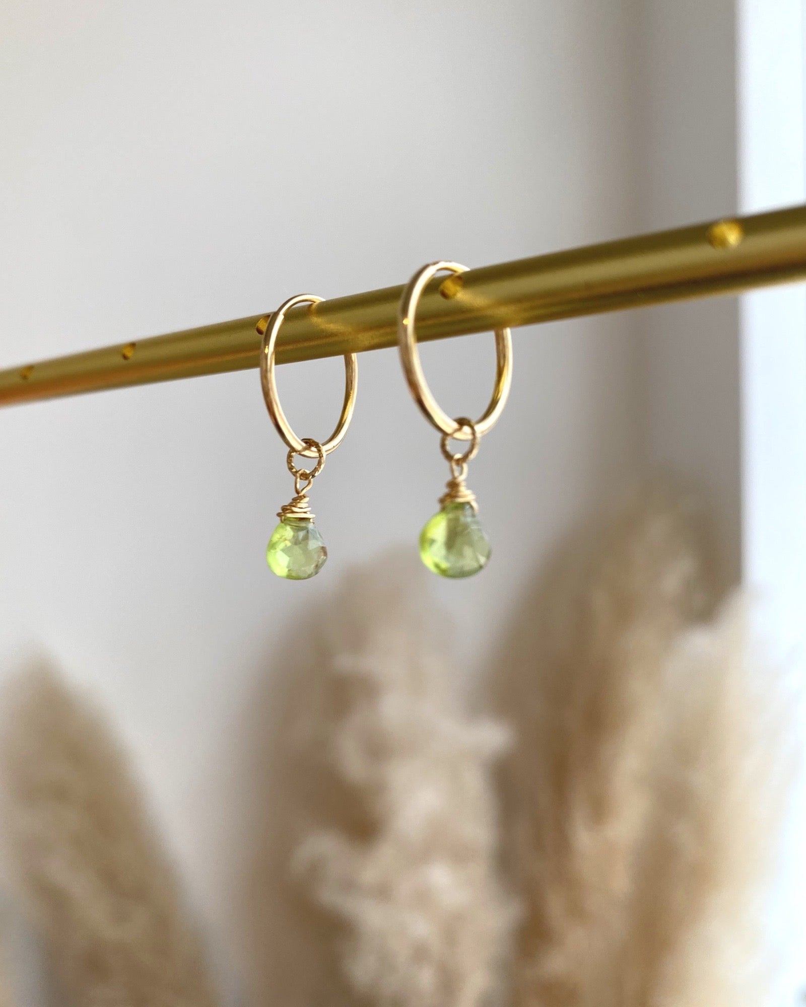 Peridot Mini Infinity Hoops ERIJEWELRY