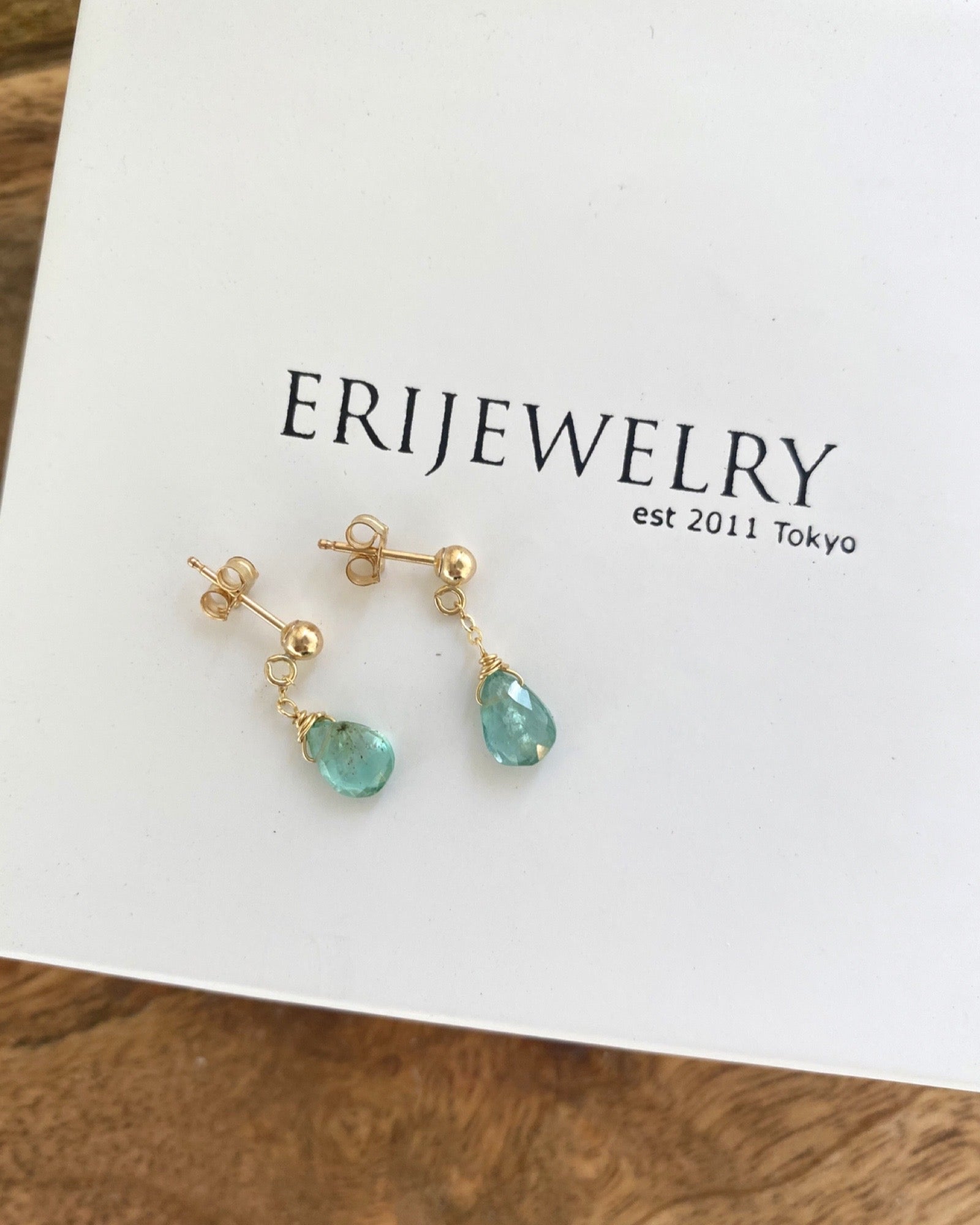 Emerald light green earrings ERIJEWELRY