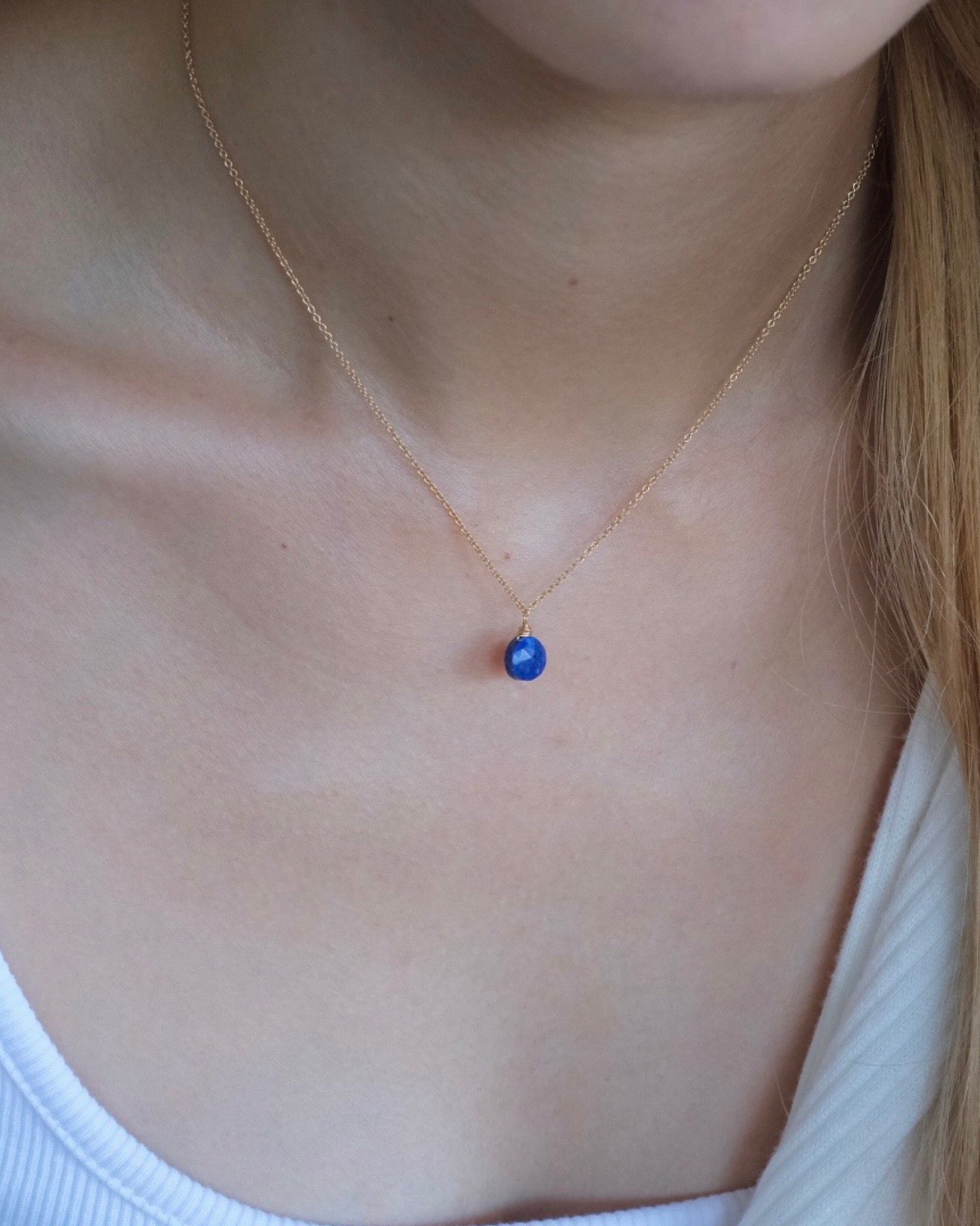 Lapis lazuli simple necklace ERIJEWELRY