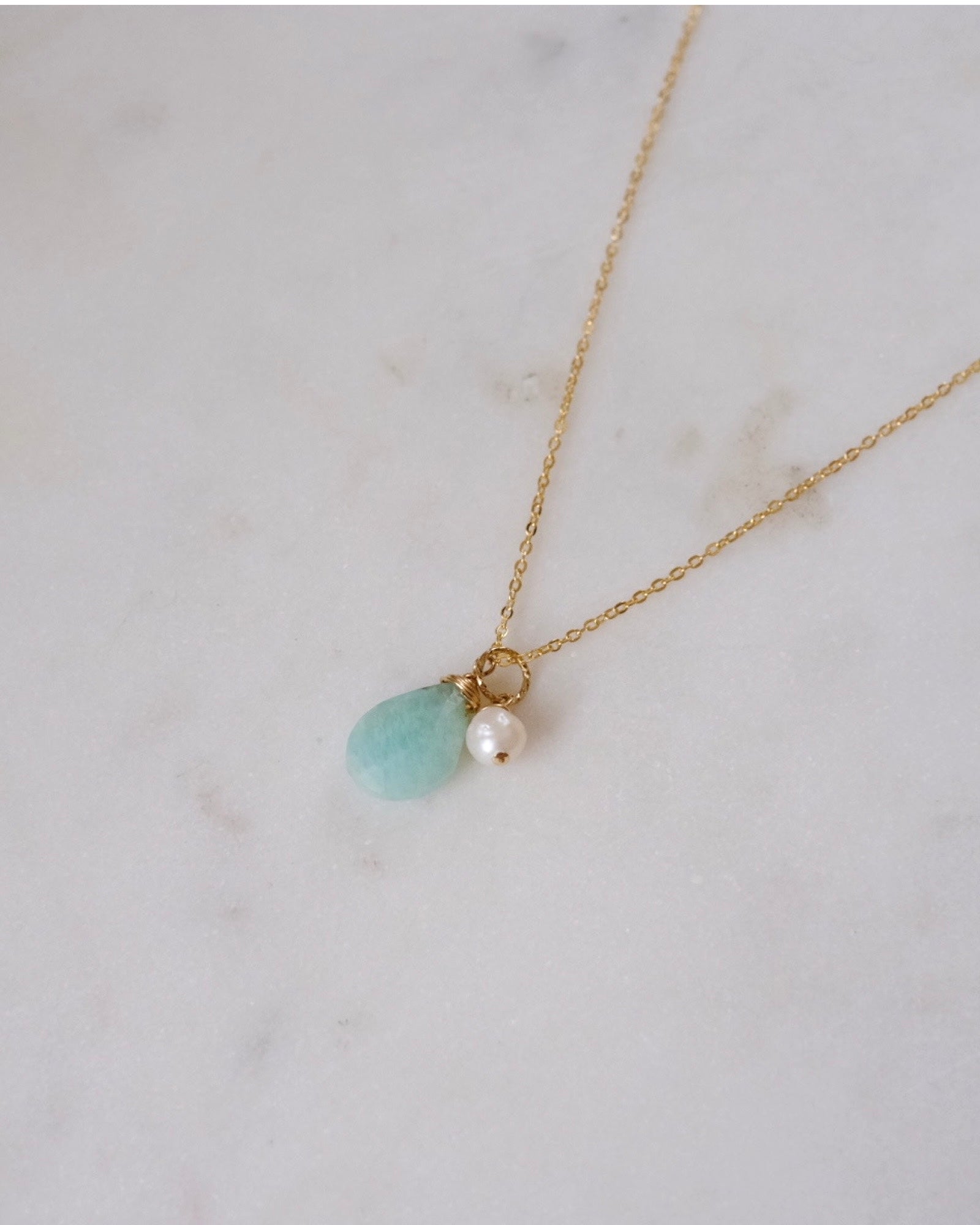 Amazonite pearl Necklace ERIJEWELRY