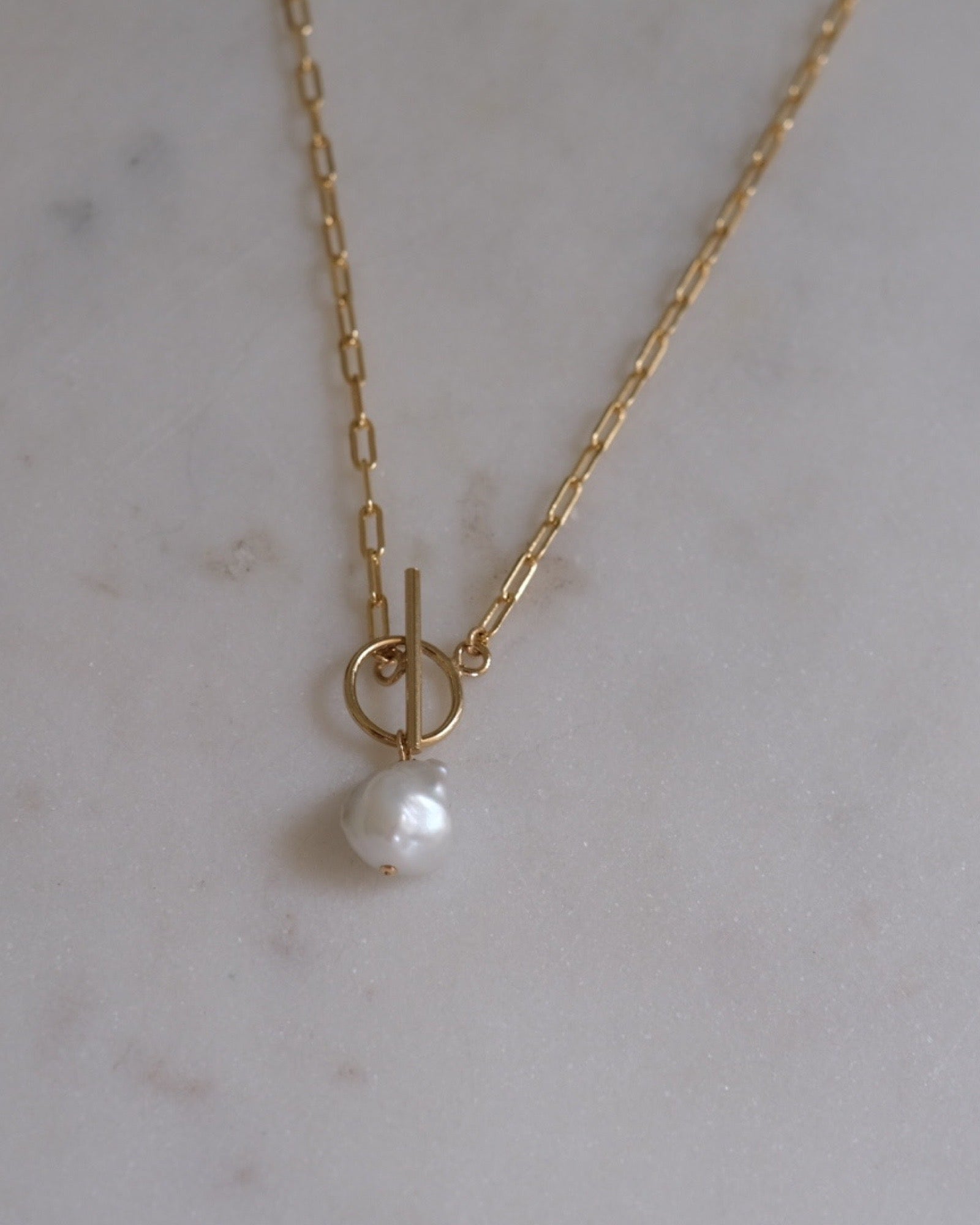 Keshi Pearl lock necklace ERIJEWELRY