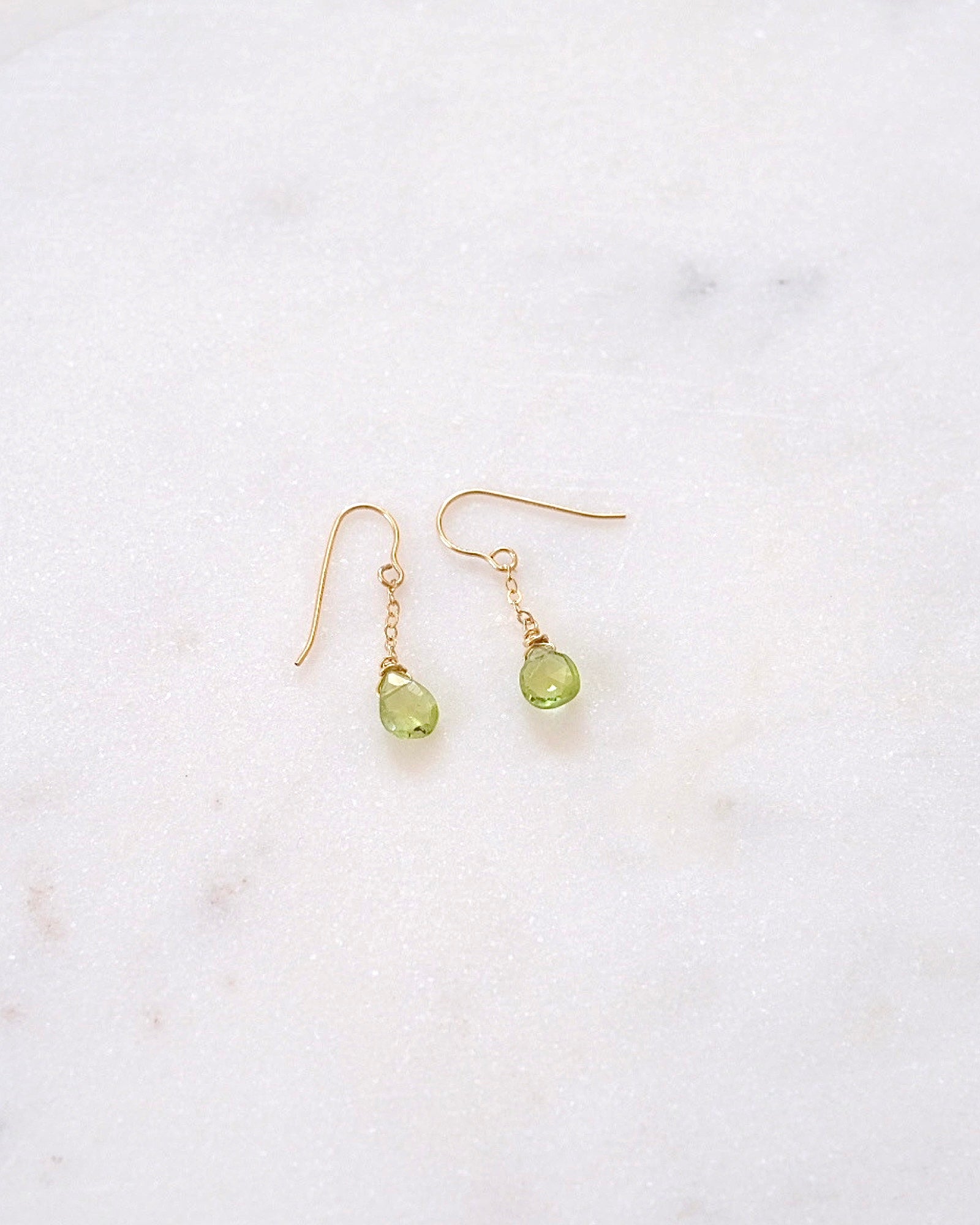 Peridot Simple Drop Earrings ERIJEWELRY