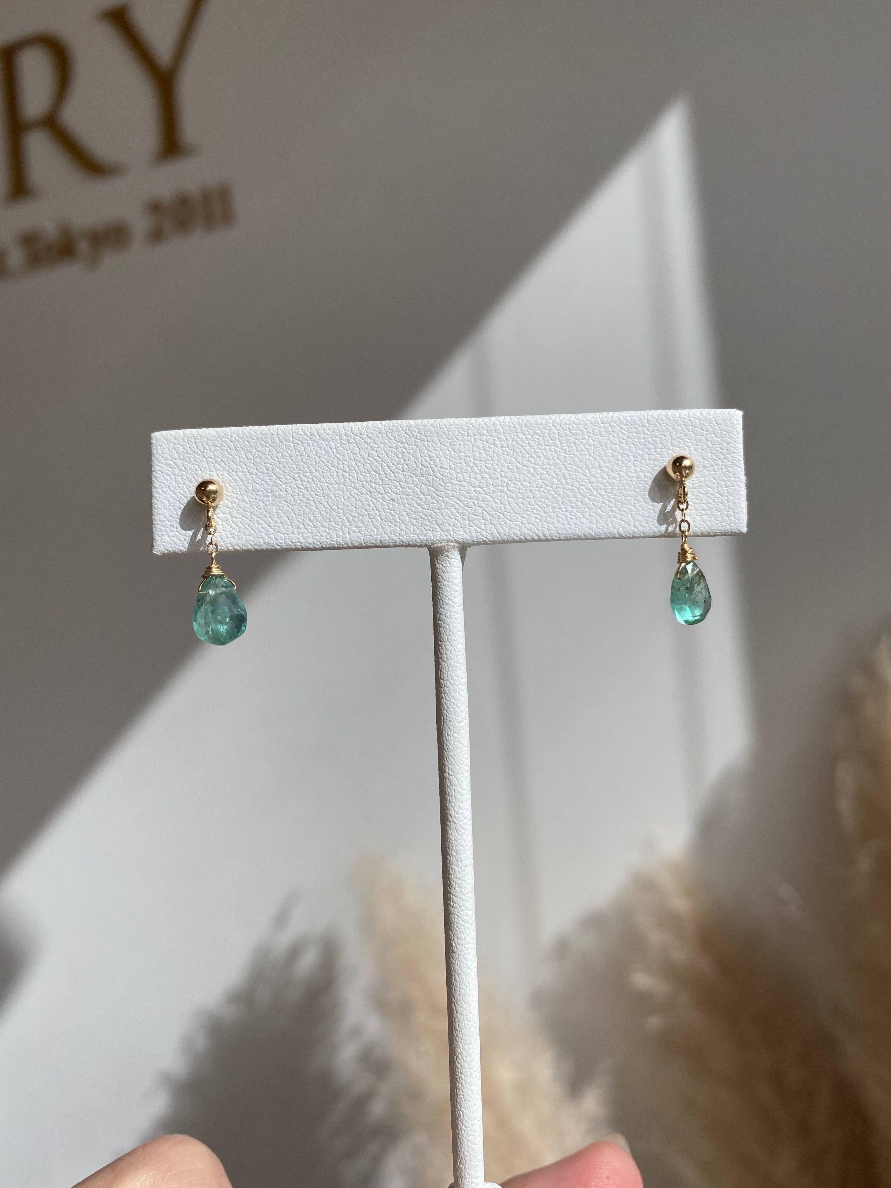 Emerald light green earrings ERIJEWELRY