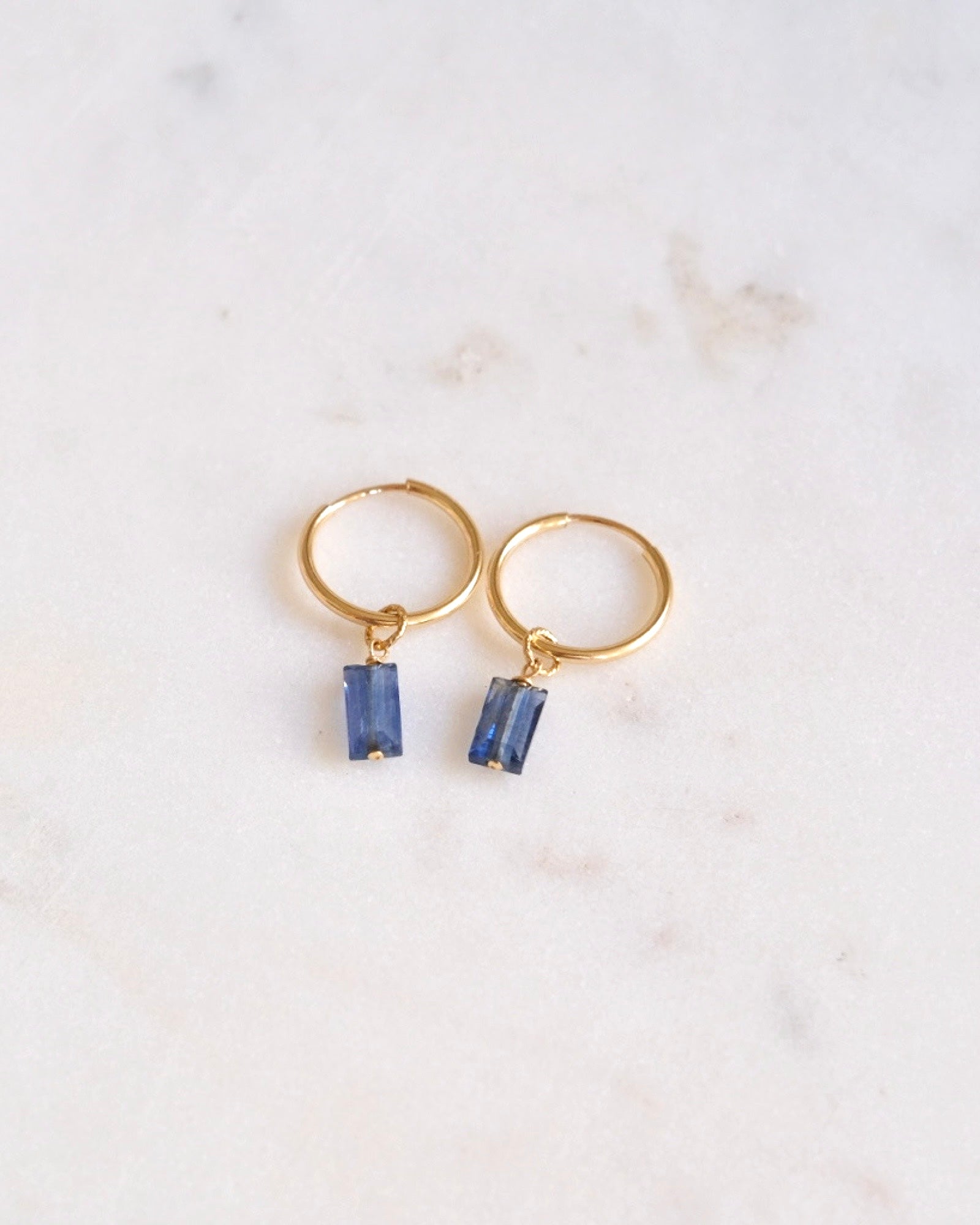 Kyanite Square infinity hoops ERIJEWELRY