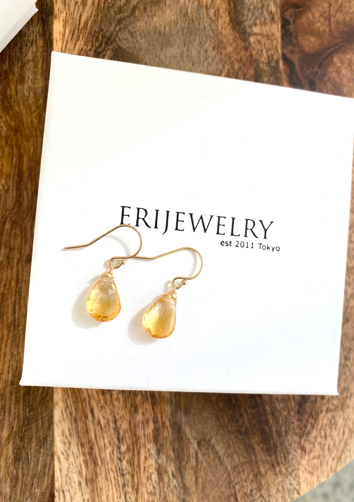 Citrine Simple Earrings ERIJEWELRY