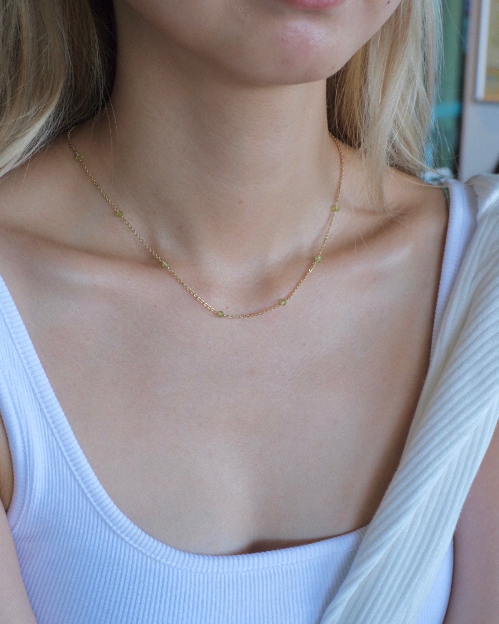 Peridot Dot necklace ERIJEWELRY