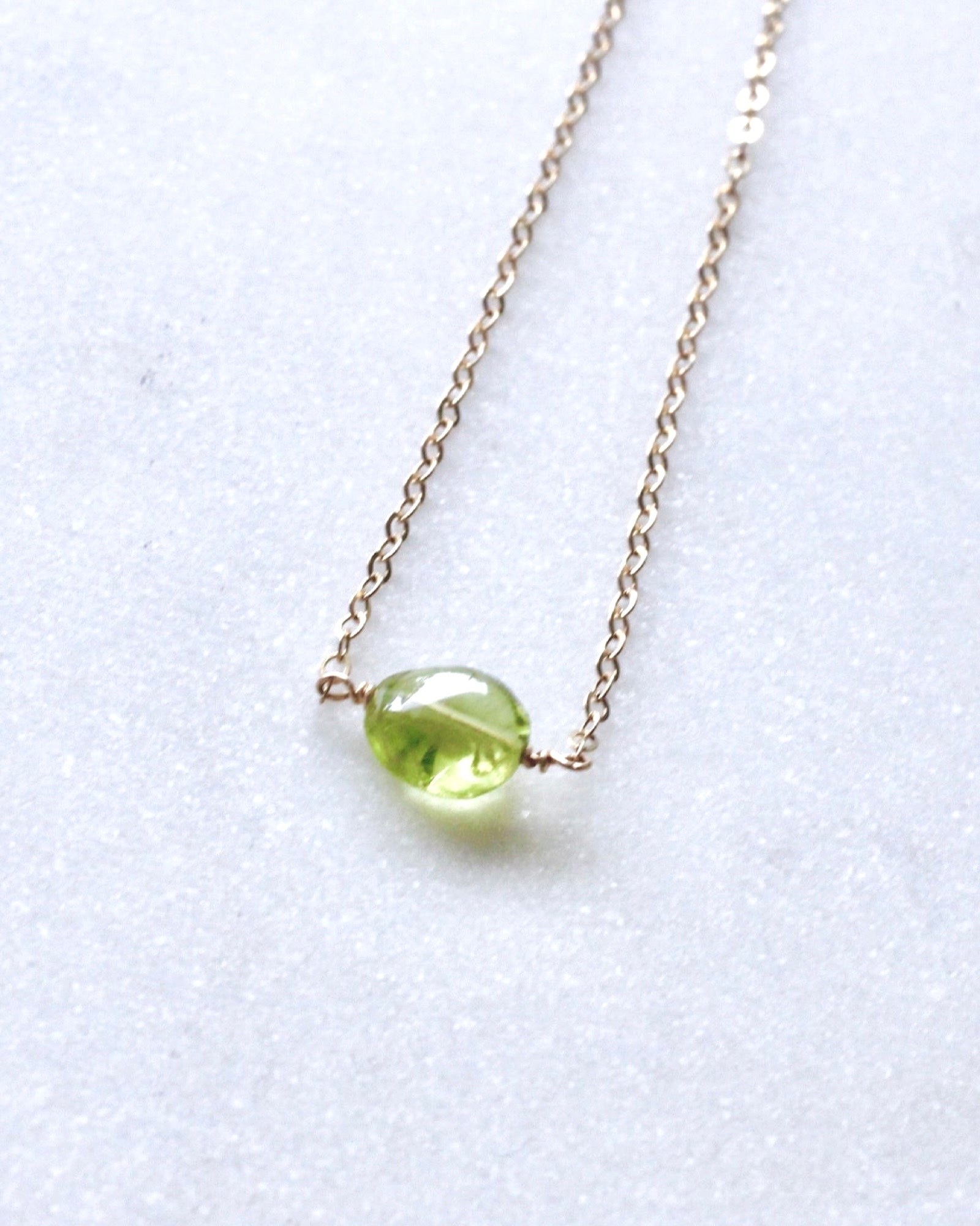 Peridot One Point Necklace ERIJEWELRY
