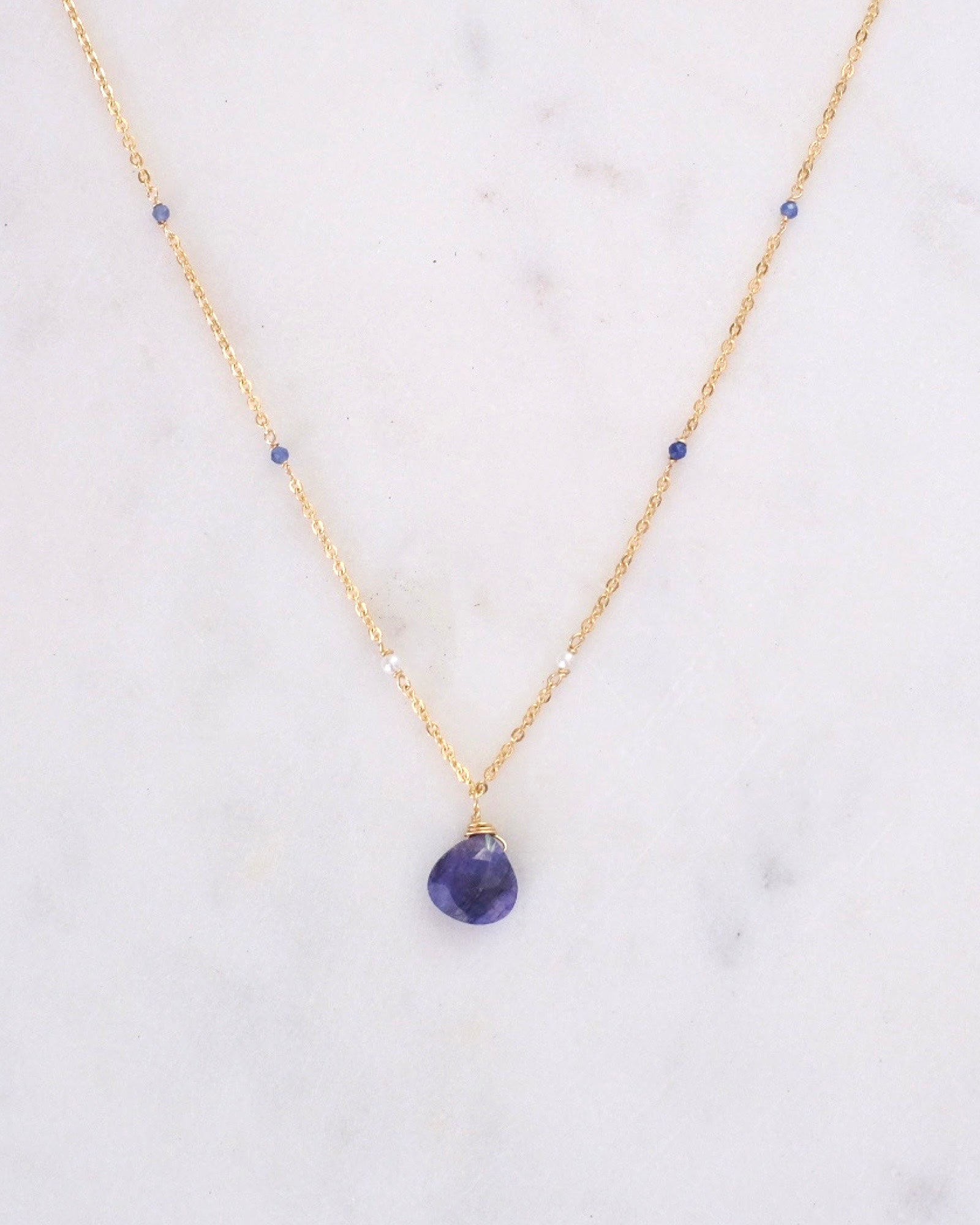 Blue Sapphire Bohemian Necklace ERIJEWELRY